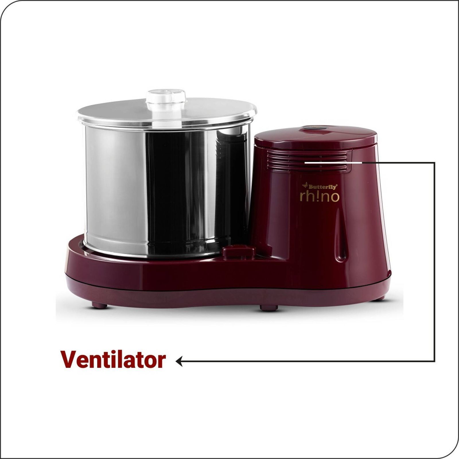 Butterfly Rhino 2 Litres 2 Stones Wet Grinder (Motor Overload Protector, Cherry Red) Butterfly Rhino 2 Litres 2 Stones Wet Grinder (Motor Overload Protector, Cherry Red)_10