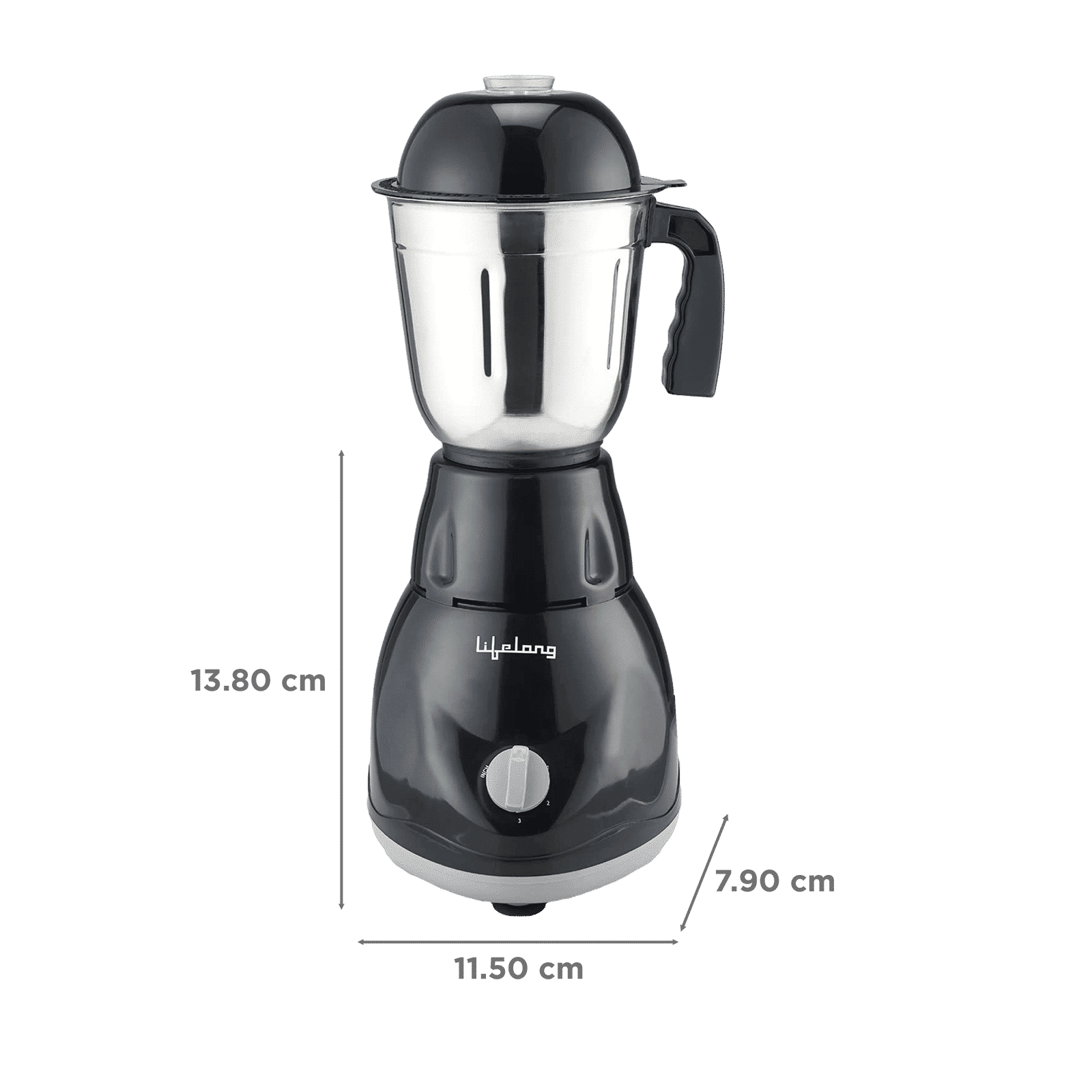 Lifelong Power Pro 500 Watt 3 Jars Mixer Grinder (18000 RPM, Overload Safety Button, Black)_2