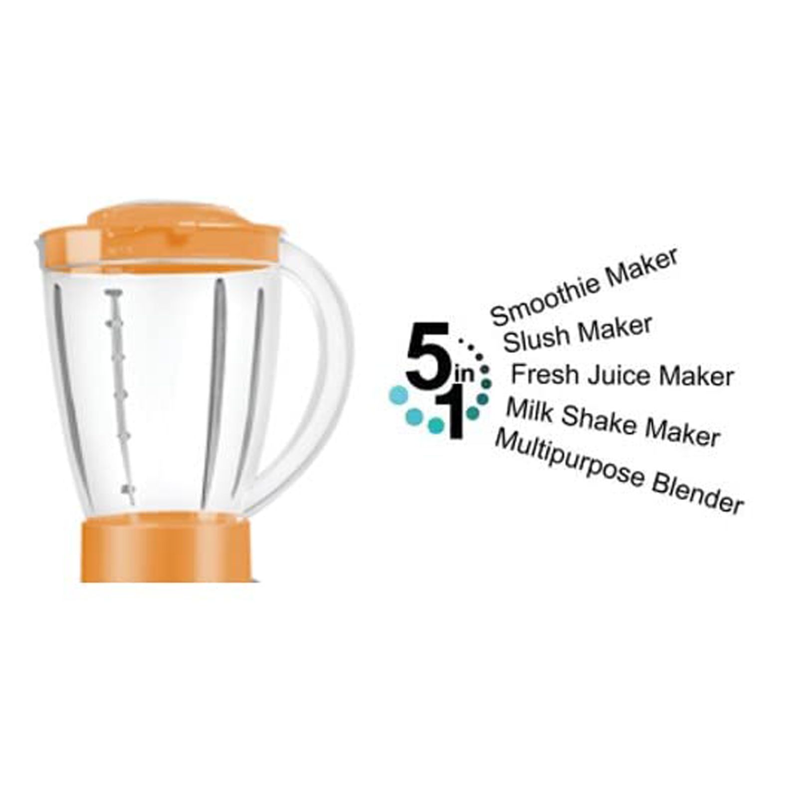 Fabiano FAB-MG-SMART 750 Watt 4 Jars Mixer Grinder (Locking System, Black and Orange)_4