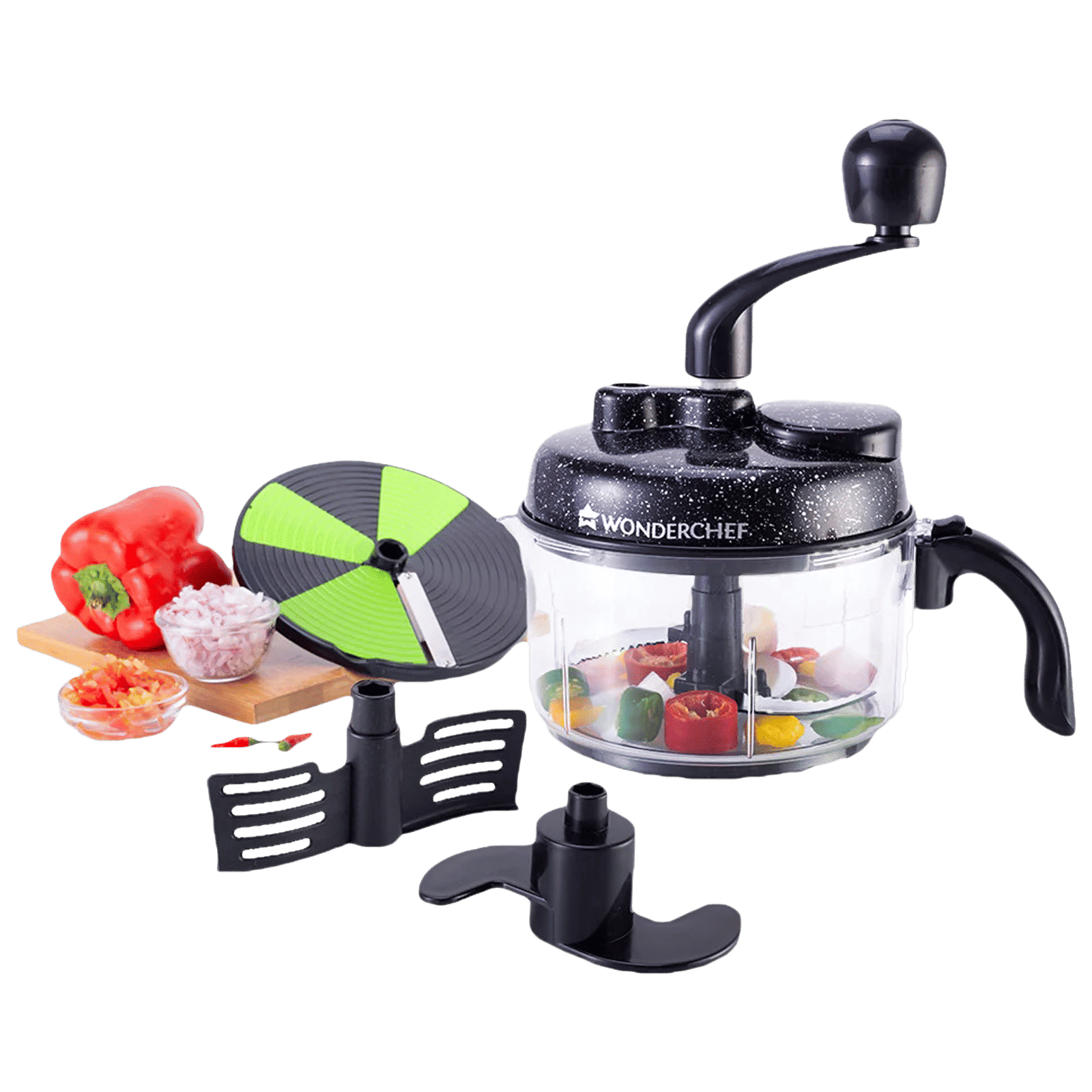 WONDERCHEF Turbo Vegetable and Fruit Chopper with 4 Blades (Black)_7