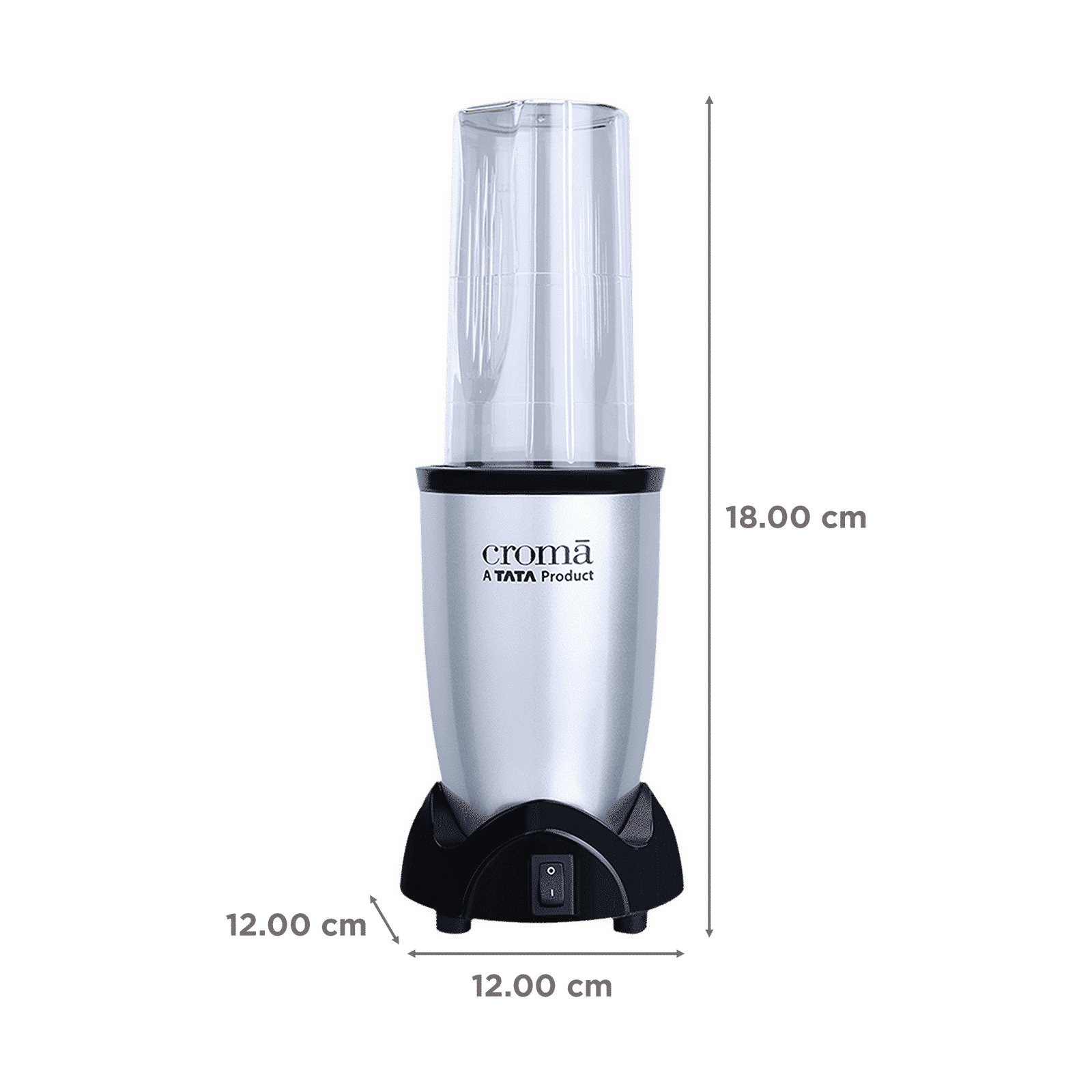 Croma Personal 450 Watt 2 Jars Mixer Grinder Blender (19000 RPM, Bullet Motor, Silver and Black)_3