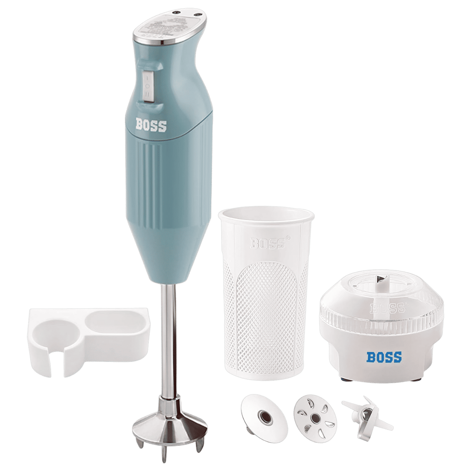 BOSS Big Boss 275 Watt 2 Speed Hand Blender with 4 Attachments (Variable Speed Control, Light Blue)_1