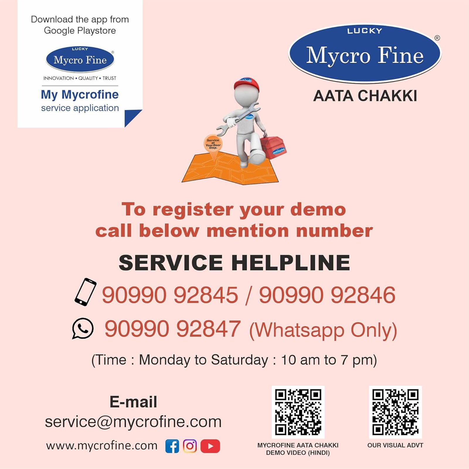 Mycro Fine ECO VC 5 Kg Flour Mill Machine (Copper Winding Motor, Orange Flower)_12