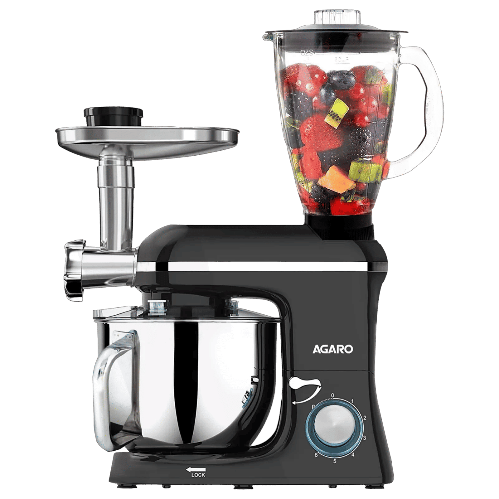 AGARO Regency 1400 Watt 1 Jar Stand Mixer (Copper Motor, Black)_1