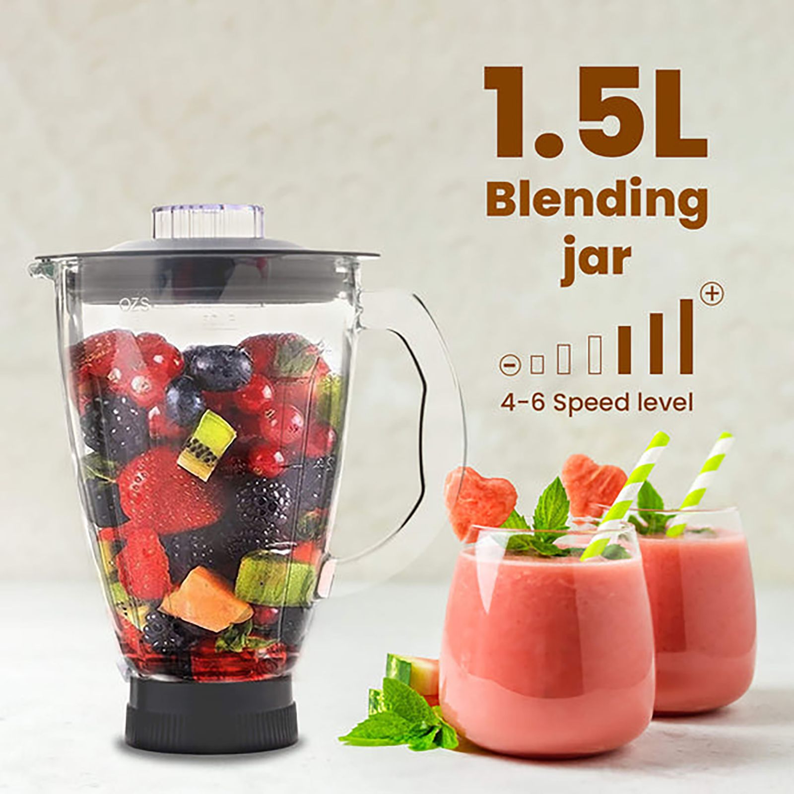 AGARO Regency 1400 Watt 1 Jar Stand Mixer (Copper Motor, Black)_4