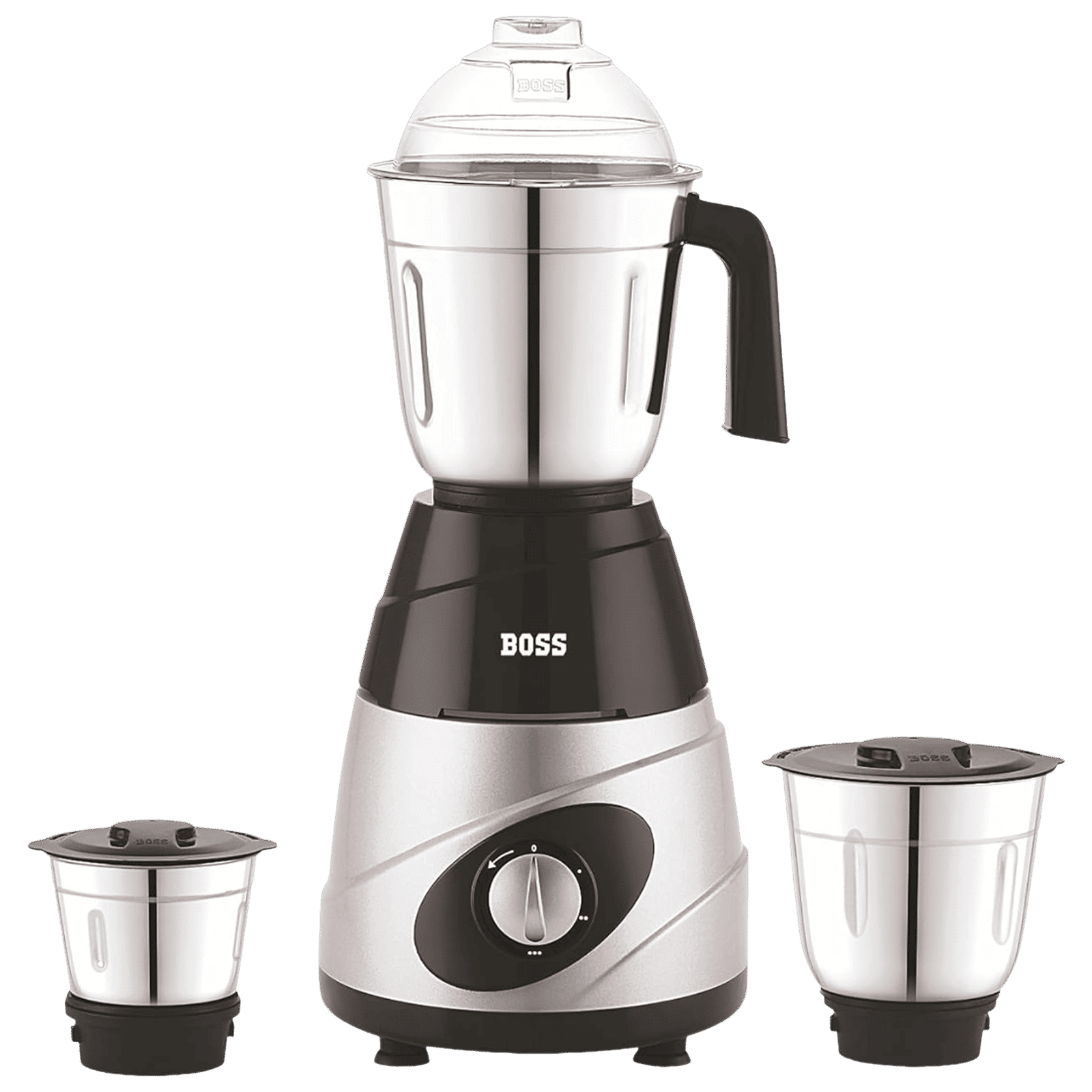 BOSS Thunder Deluxe 550 Watt 3 Jars Mixer Grinder (21000 RPM, Thunderous Performance, Black Silver)_1