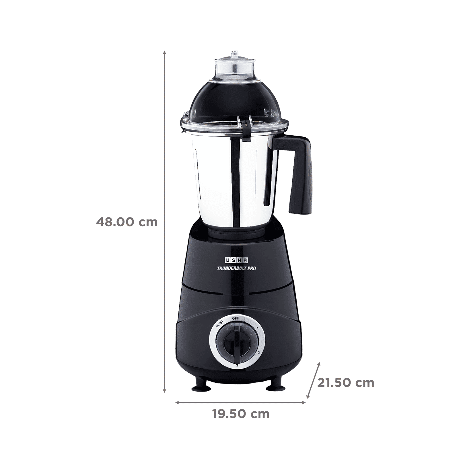 USHA Thunderbolt Pro 1000 Watt 4 Jars Mixer Grinder (ABS Plastic Blade, Black)_3