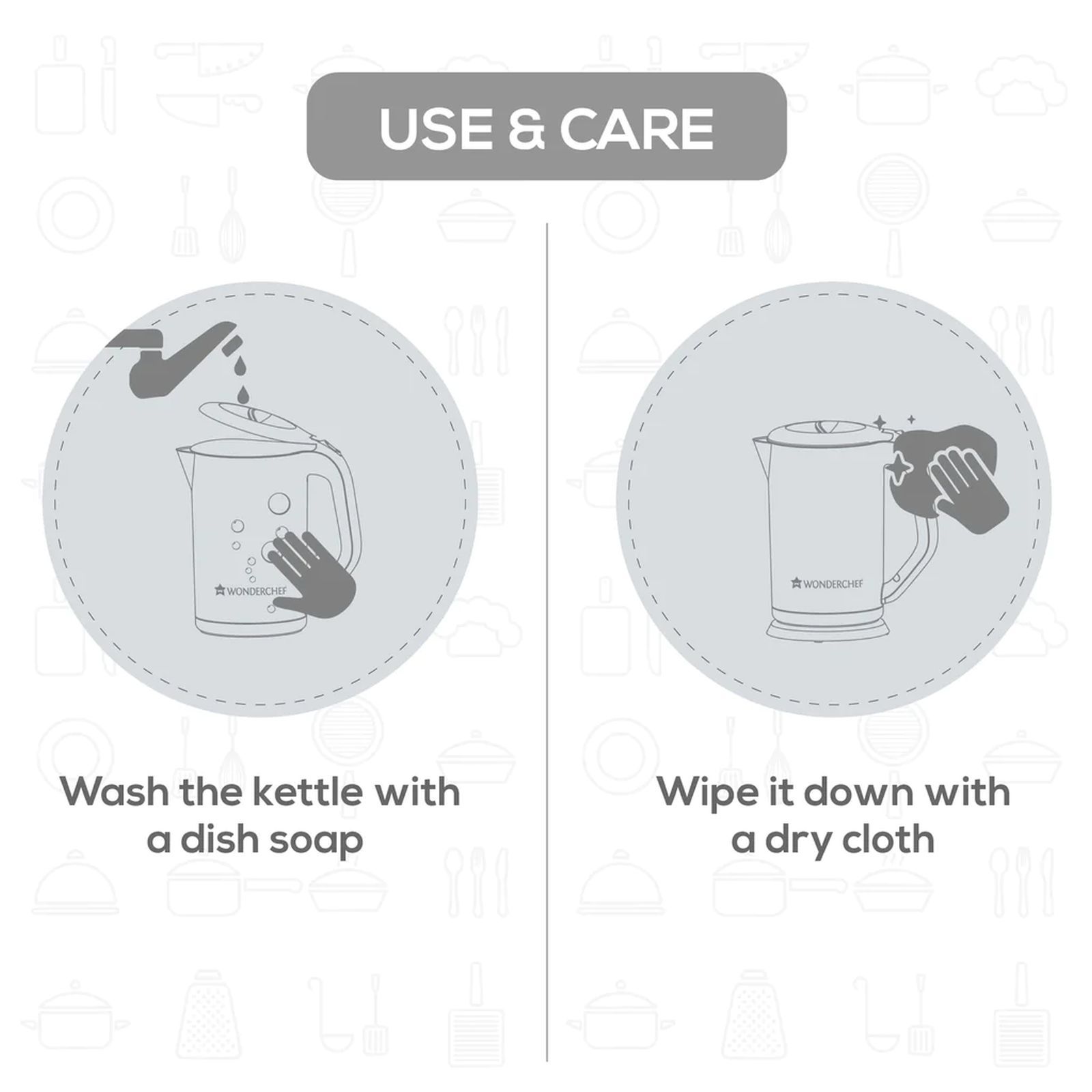 WONDERCHEF Cool Touch 1500 Watt 1.8 Litre Electric Kettle with Cool Touch Outer Body (Black) WONDERCHEF Cool Touch 1500 Watt 1.8 Litre Electric Kettle with Cool Touch Outer Body (Black)_11