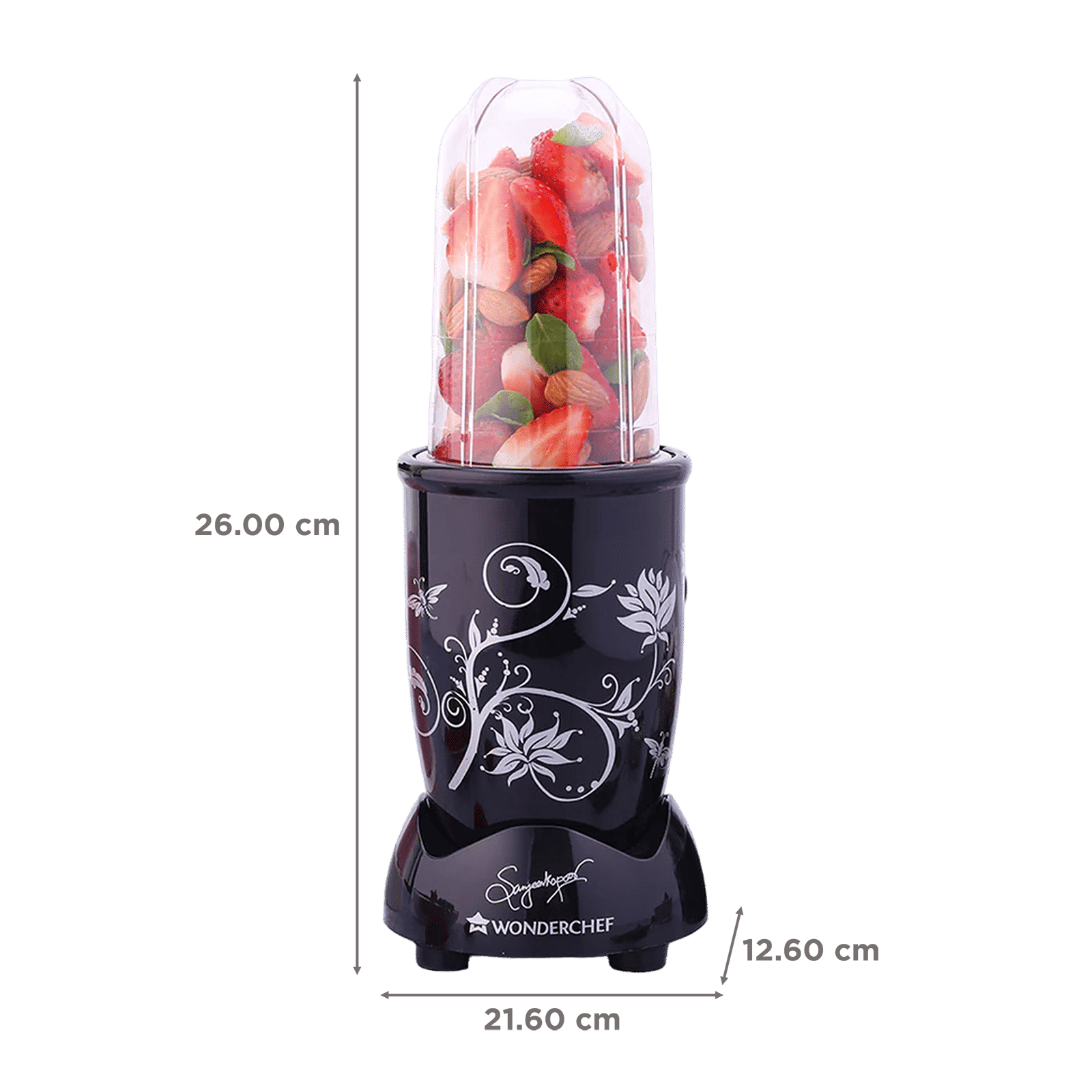 WONDERCHEF Nutri-blend 500 Watt 3 Jars Mixer Grinder Blender (22000 RPM, Copper Motor, Black)_2