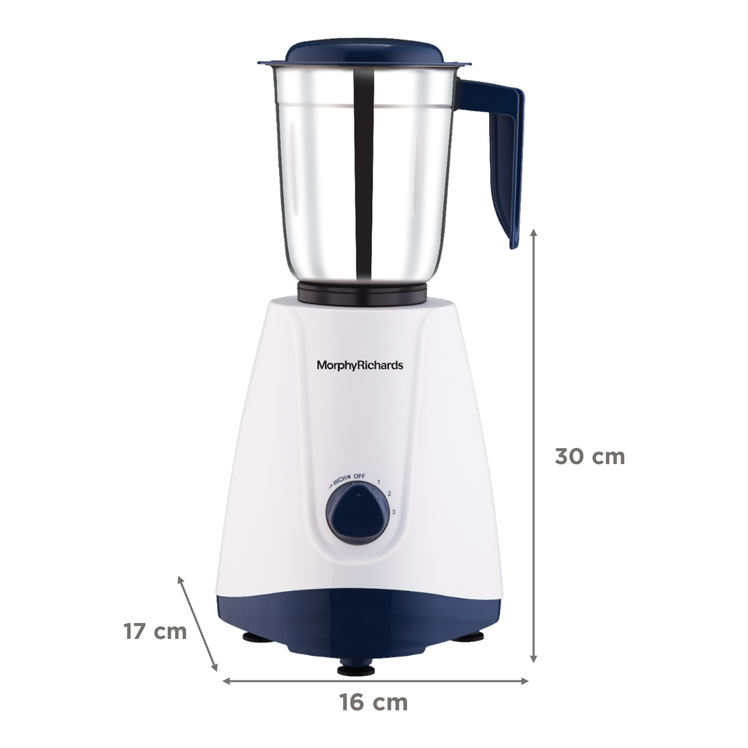 Morphy Richards Tresta Plus 500 Watt 4 Jars Mixer Grinder (18000 RPM, Hybrid Motor, White & Blue)_2