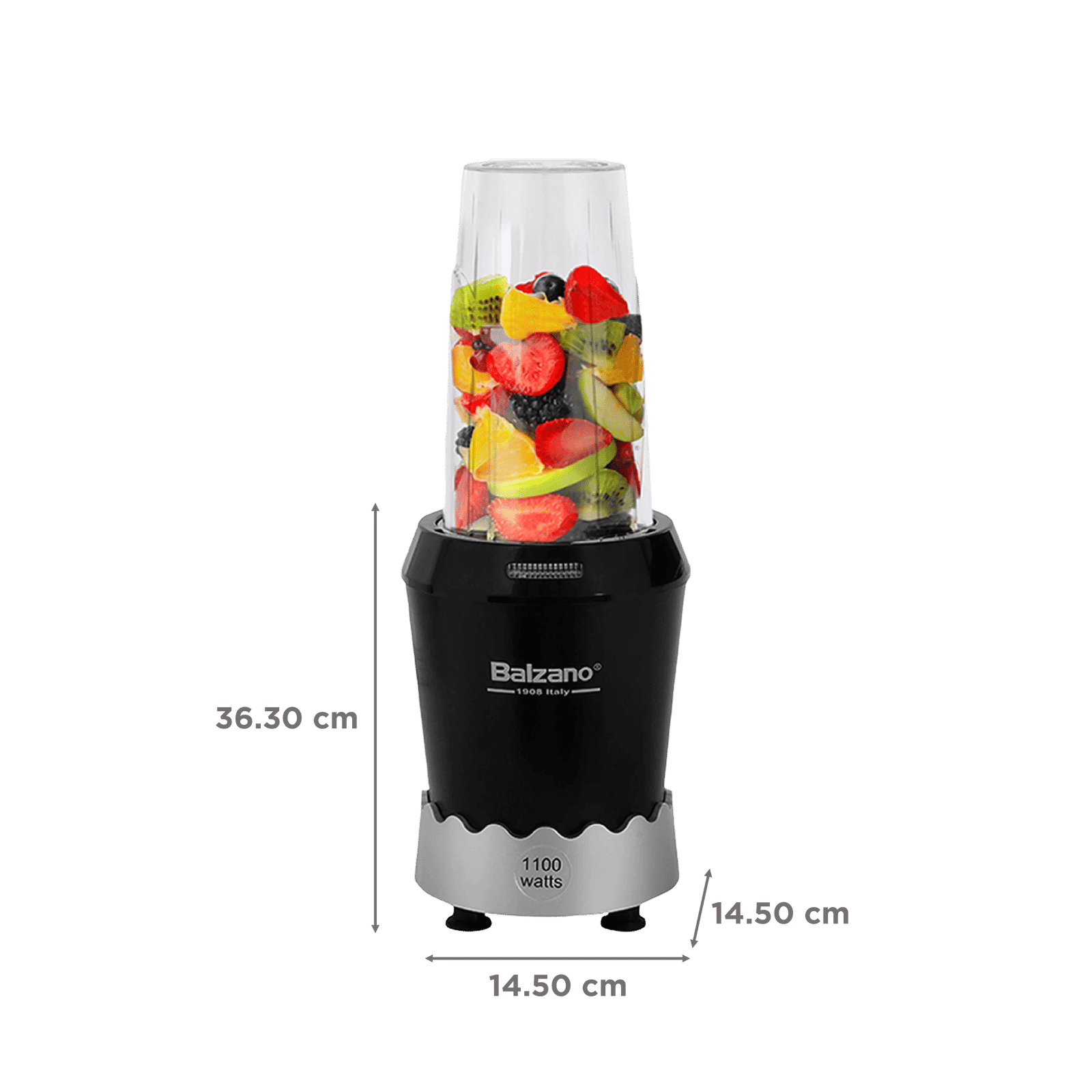 Balzano Nutri 1100 Watt 2 Jars Mixer Grinder Blender (22000 RPM, Wave Technology, Black)_2
