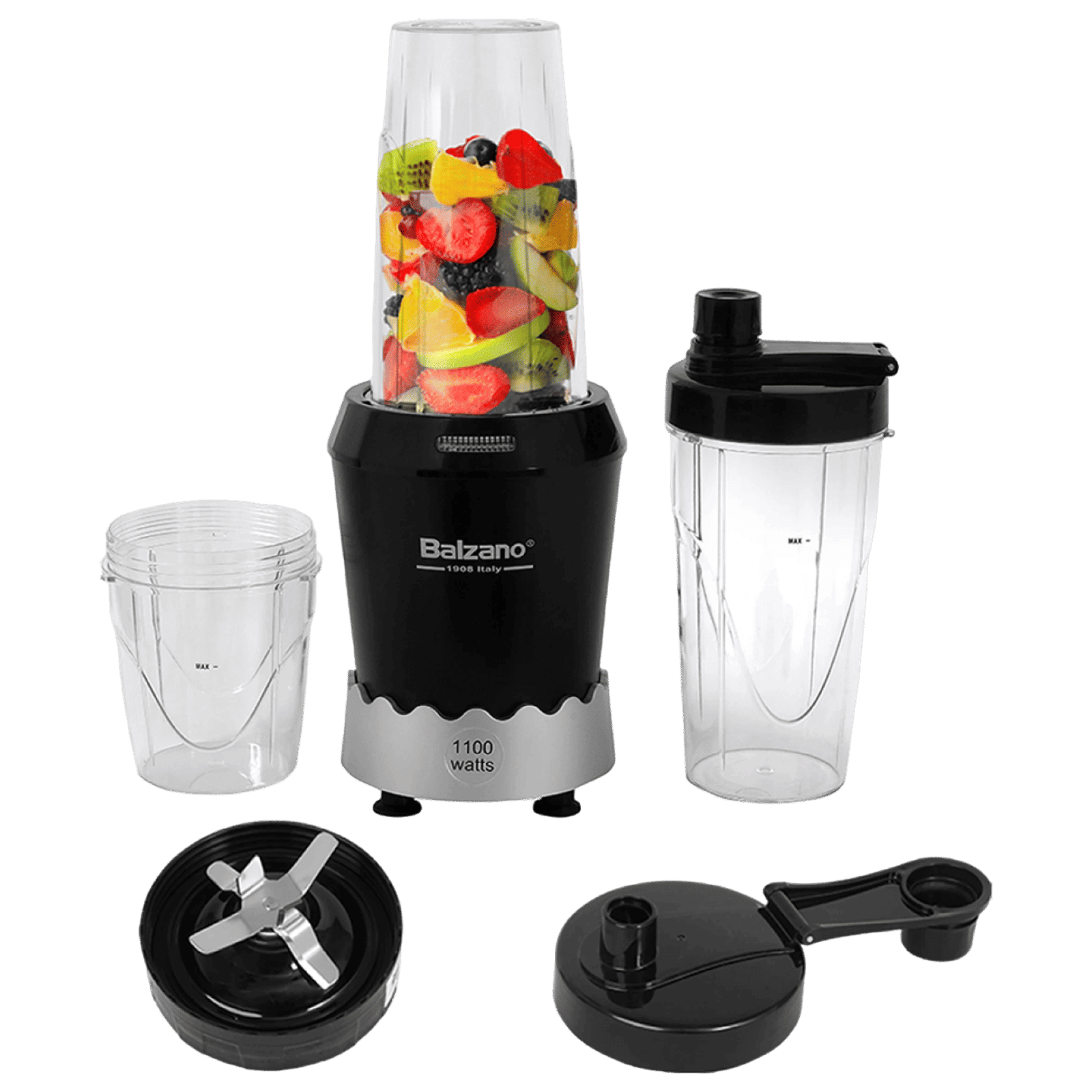 Balzano Nutri 1100 Watt 2 Jars Mixer Grinder Blender (22000 RPM, Wave Technology, Black)_1