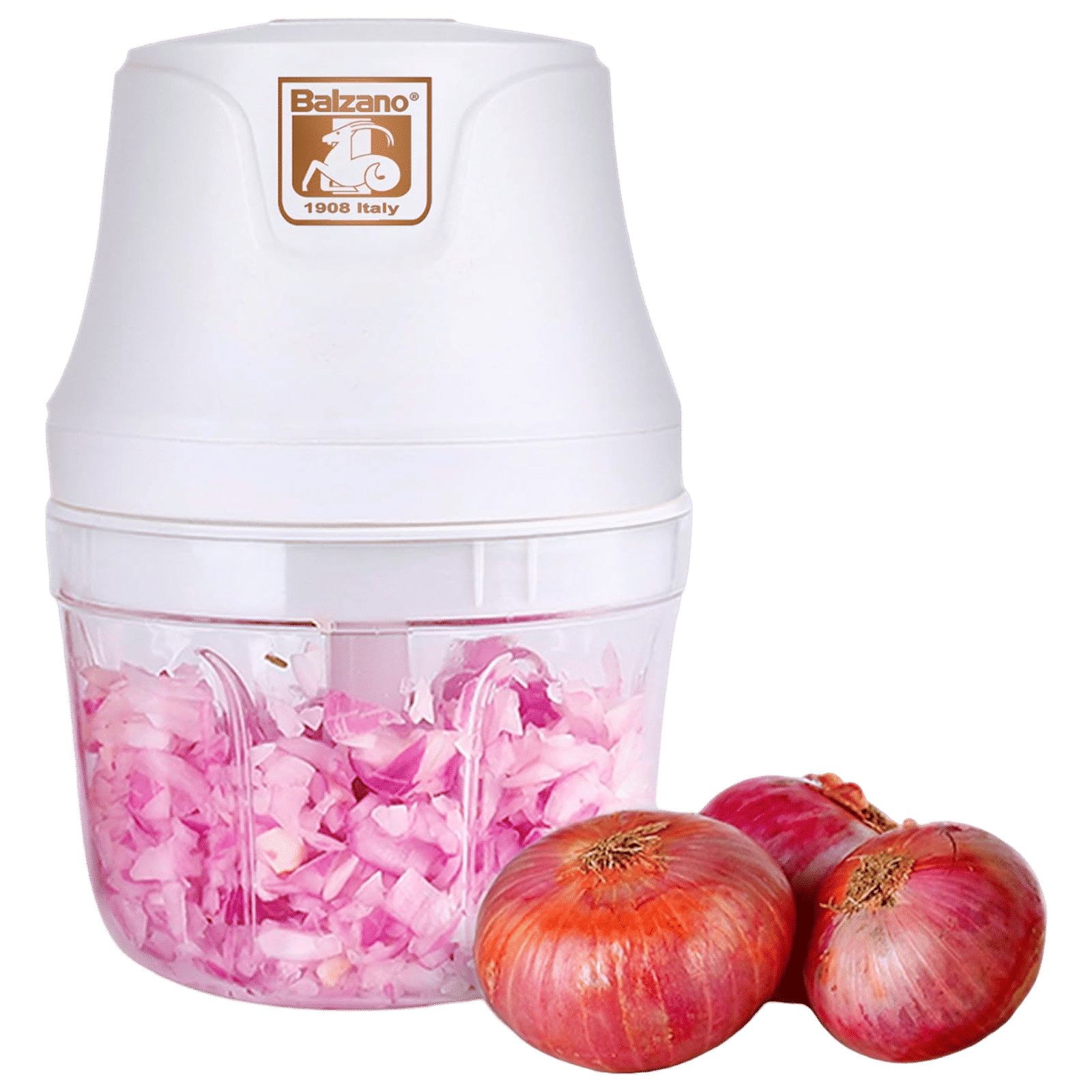Balzano Chopper Max 30 Watt Electric Vegetable Chopper with 3 Blades (White)_1