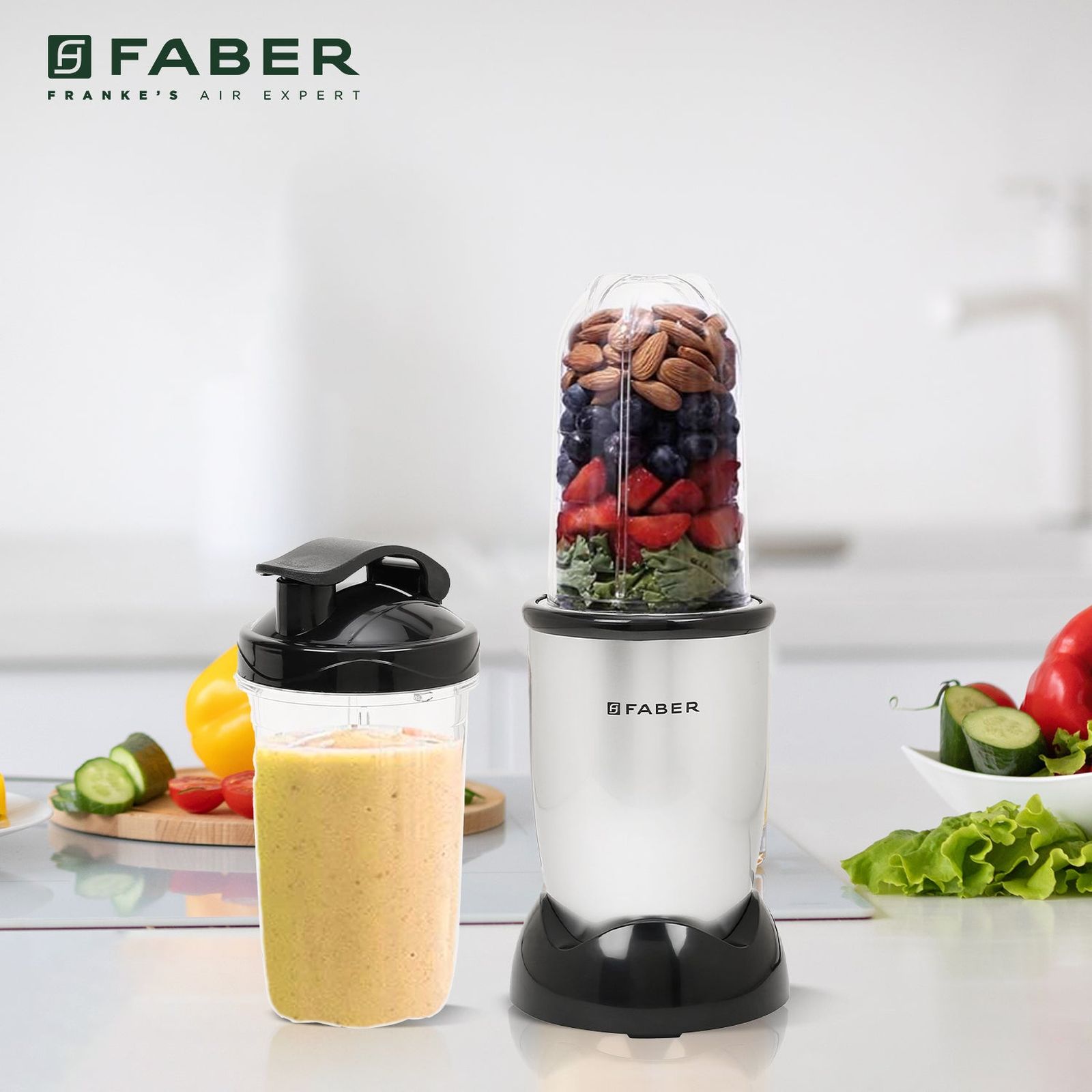 FABER Sportz 400 Watt 2 Jars Mixer Grinder Blender (20000 RPM, Copper Motor, Silver)_7