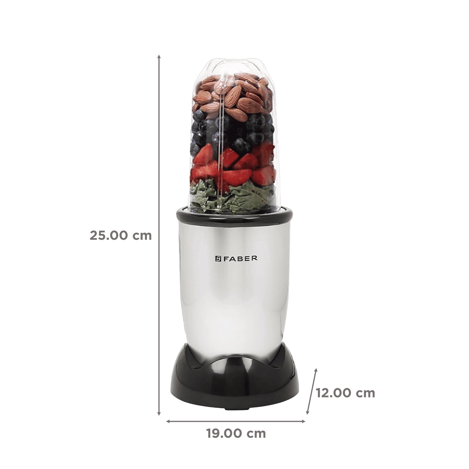 FABER Sportz 400 Watt 2 Jars Mixer Grinder Blender (20000 RPM, Copper Motor, Silver)_2