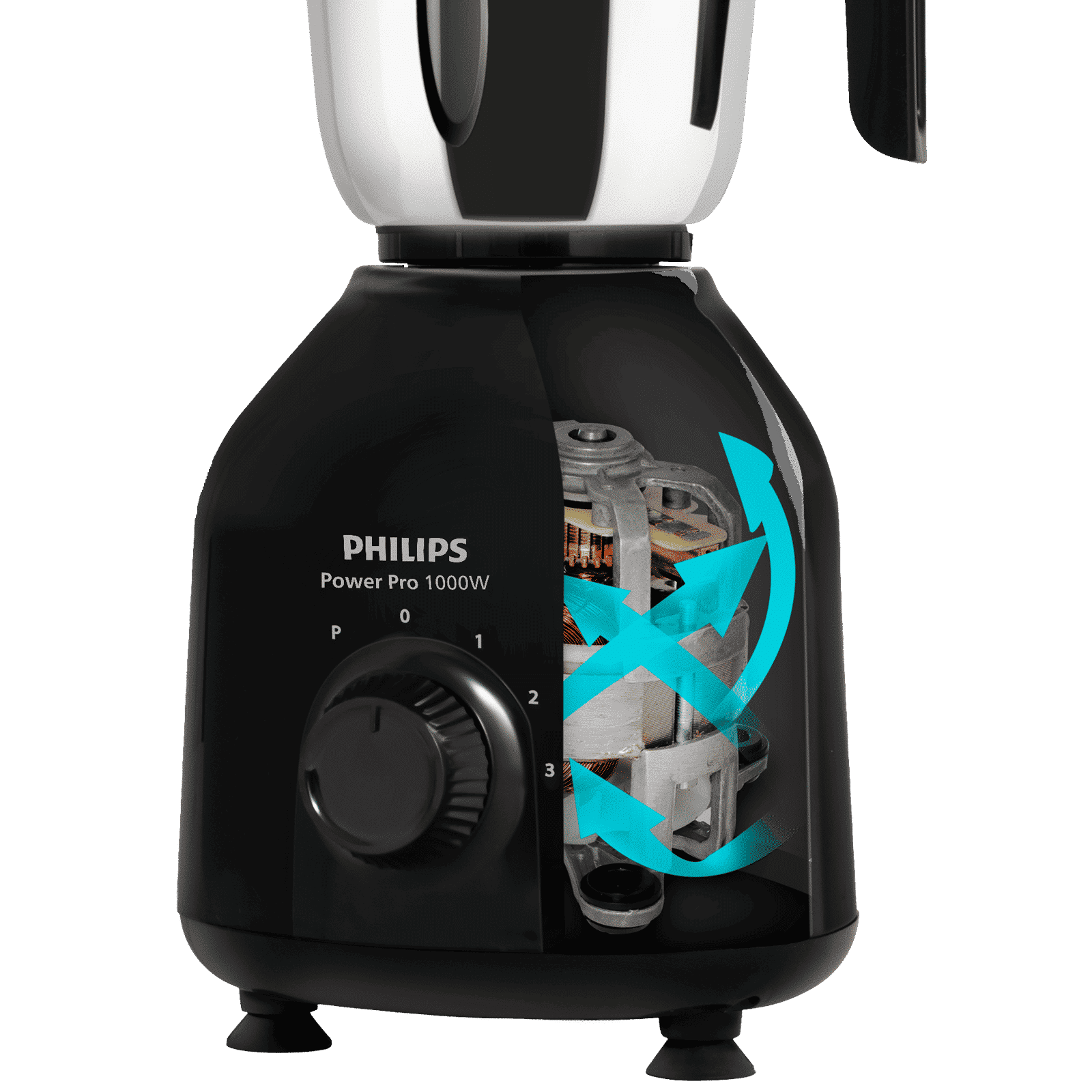 PHILIPS 1000 Watt 3 Jars Mixer Grinder (QuickCool Ventilation Technology, Black)_5