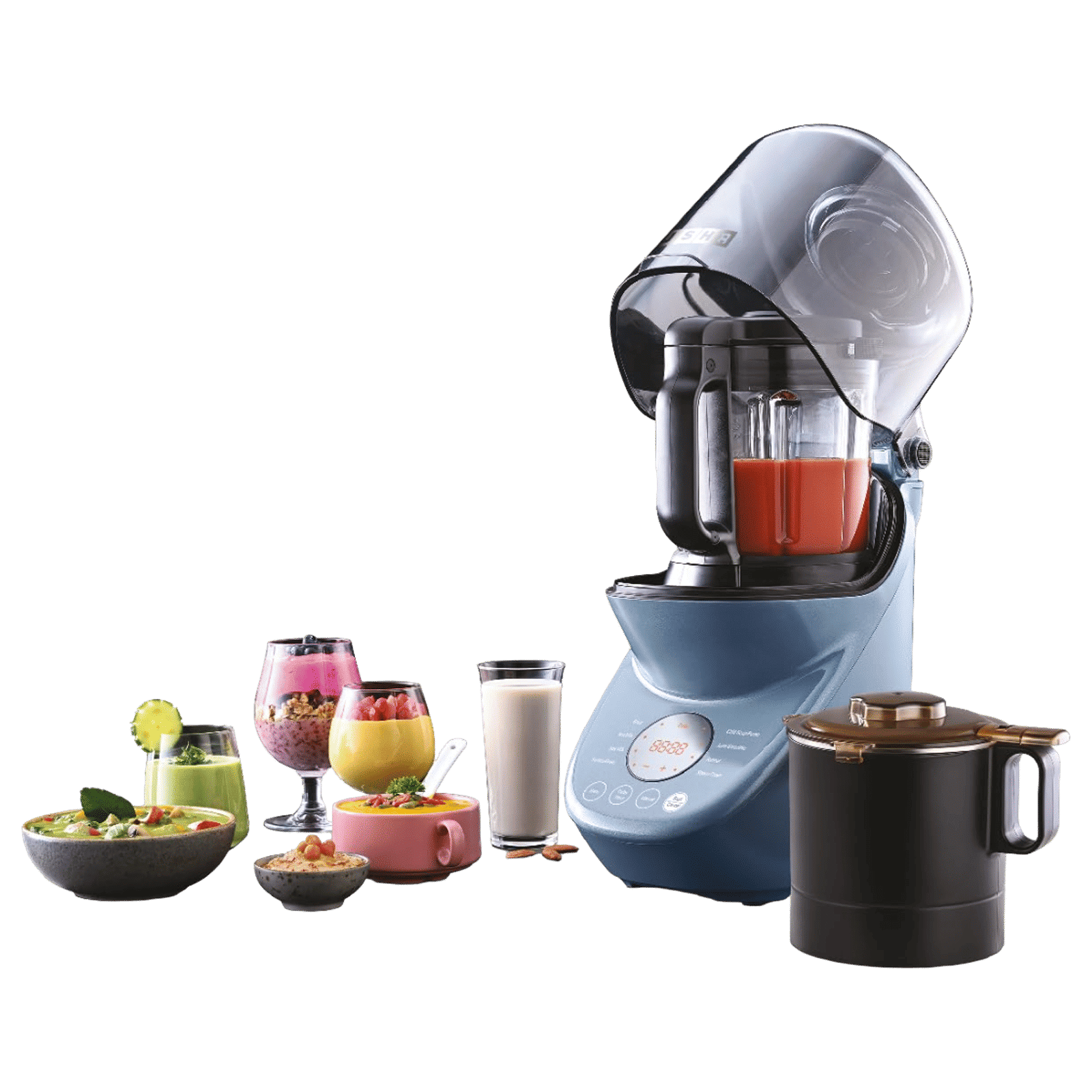 USHA iChef 1000 Watt 2 Jars Blender Heater ( Quadra Noise Reduction Technology, Blue)_1