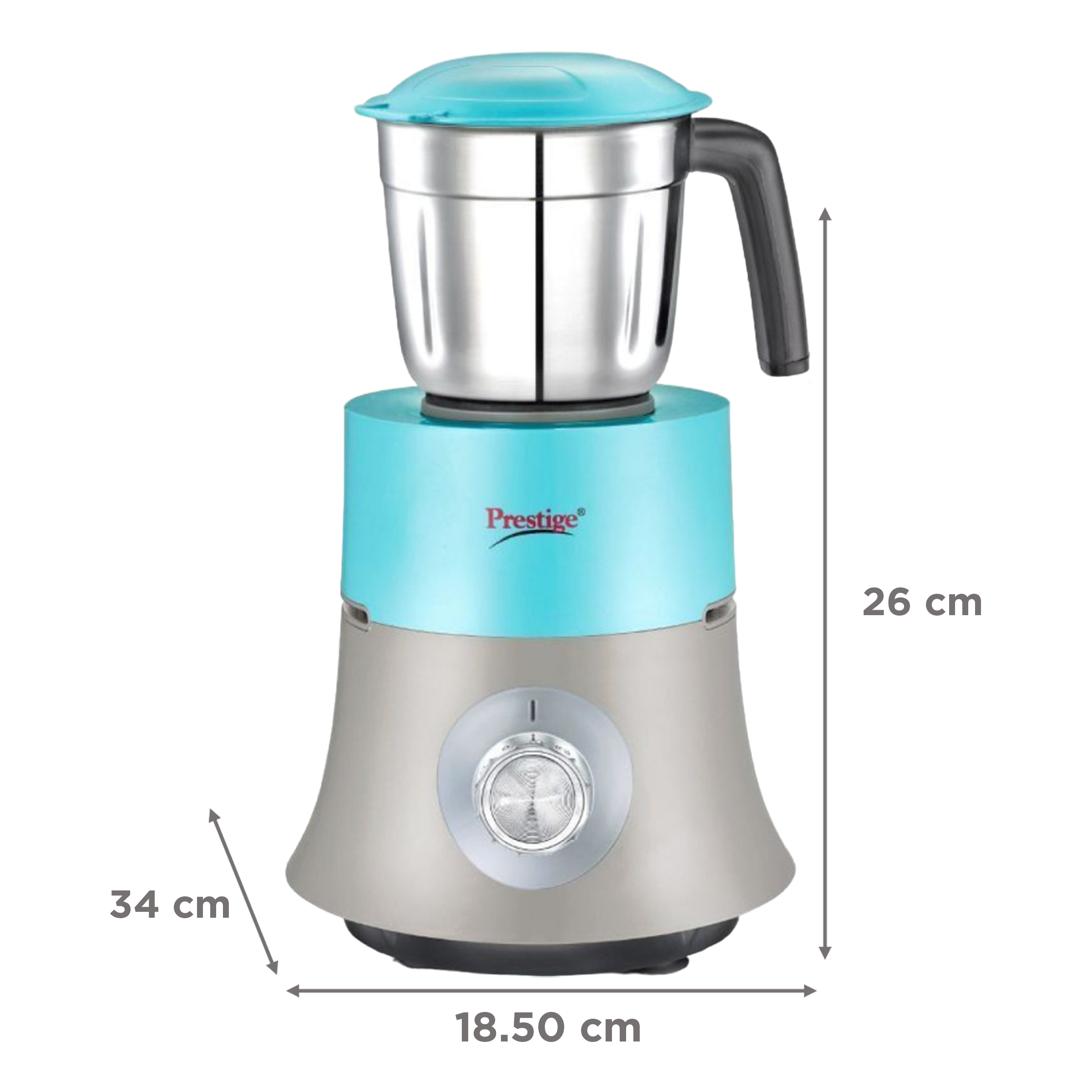 Prestige Monza 750 Watt 3 Jars Mixer Grinder (Overload Protection, Blue & Grey)_2