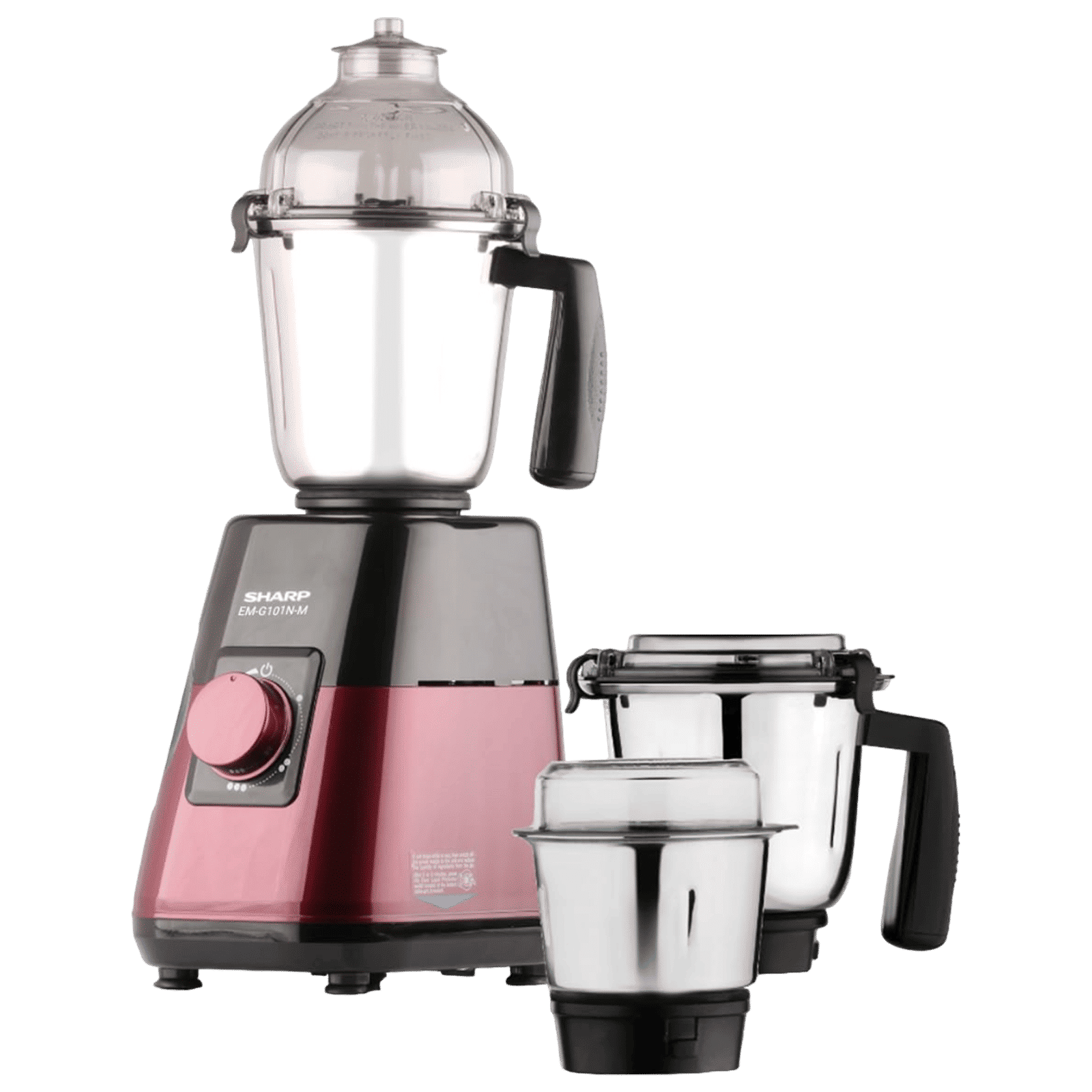 SHARP 1000 Watt 3 Jars Juicer Mixer Grinder (21000 RPM, Auto Cut Off, Maroon Metallic)_1
