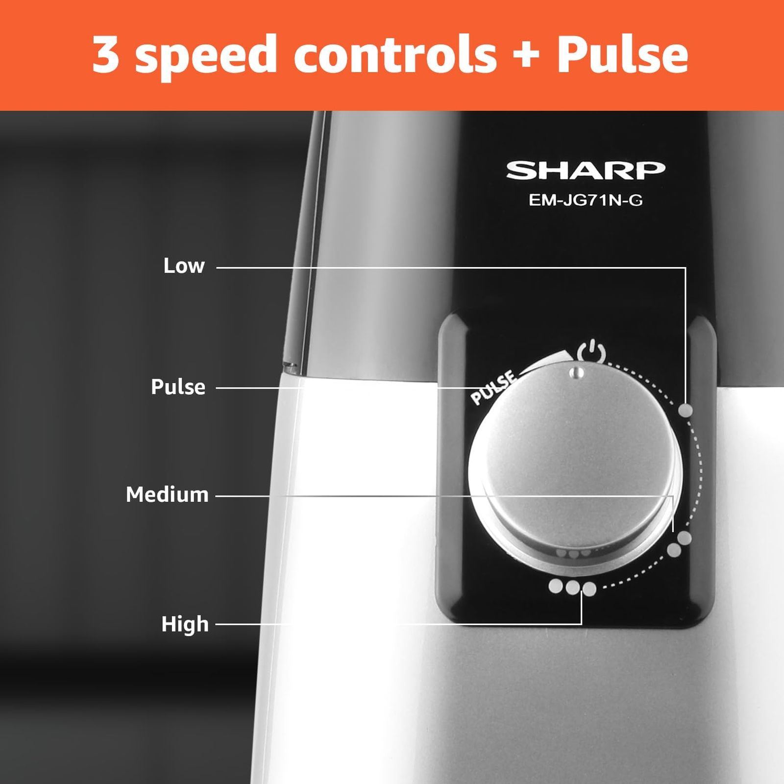 SHARP 750 Watt 4 Jars Juicer Mixer Grinder (20000 RPM, Auto Cut-off, Silver Metallic)_3