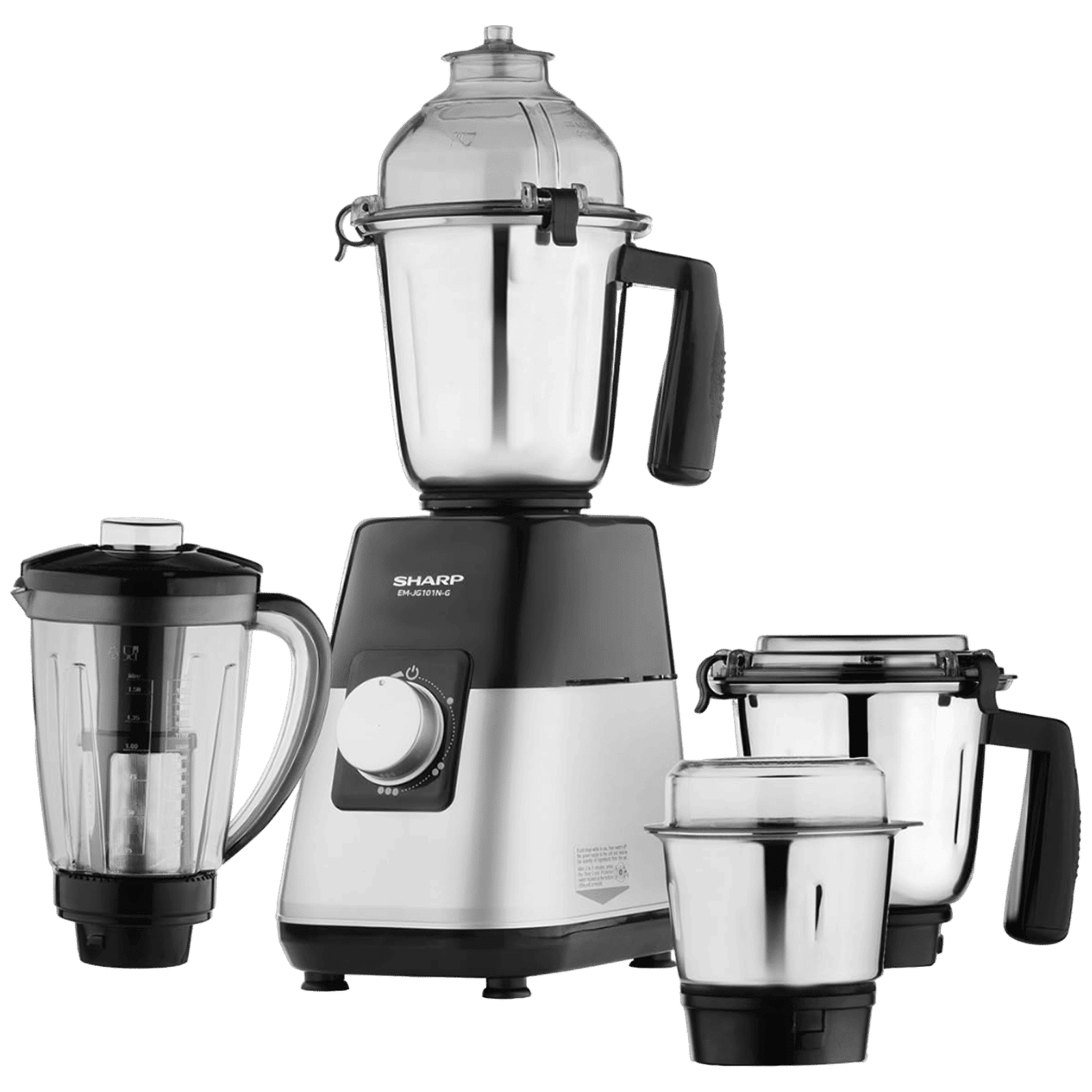 SHARP 1000 Watt 4 Jars Juicer Mixer Grinder (21000 RPM, Auto Cut-off, Silver Metallic)_1