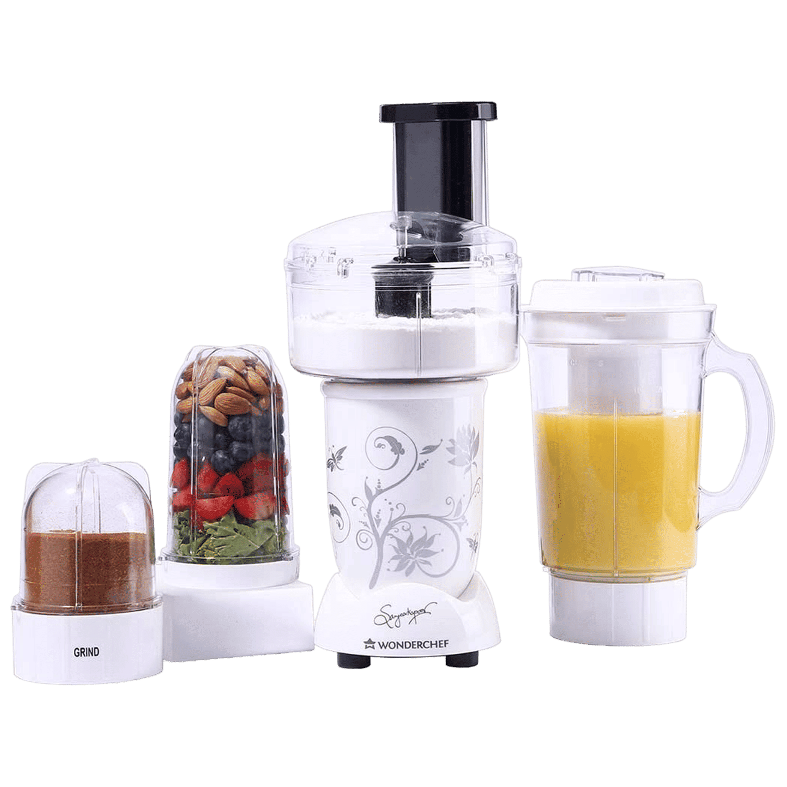 WONDERCHEF Nutri-Blend 400 Watt Food Processor with Stainless Steel Blades (White)_1