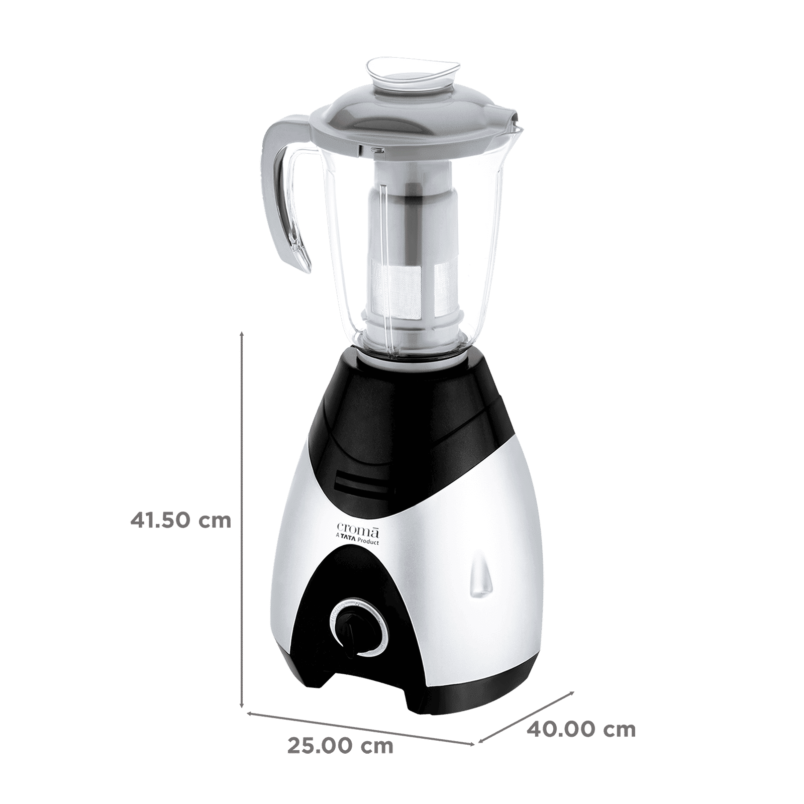 Croma 750 Watt 4 Jars Mixer Grinder (20000 RPM, Inbuilt Overload Protection, Black & Silver)_3