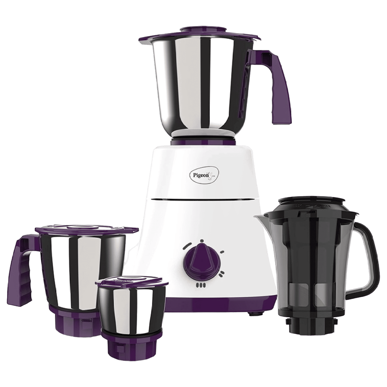 Pigeon 15024 Favourite 500 Watt 4 Jars Mixer Grinder (19000 RPM, Shock Proof Body, White & Purple_1