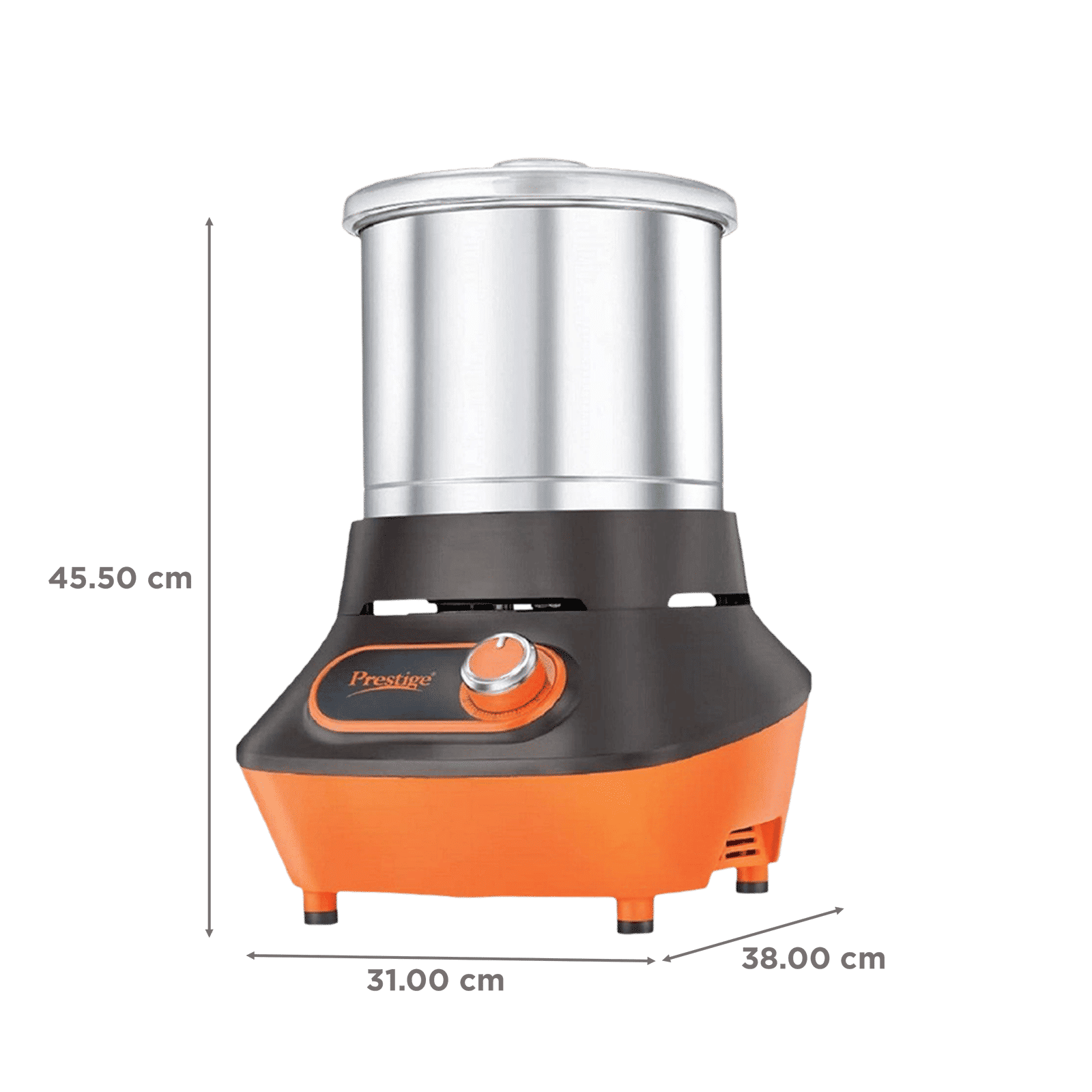 Prestige Vertical PVG 2.0 2 Litres 2 Stones Wet Grinder (Heavy Duty Motor, Black & Orange)_2