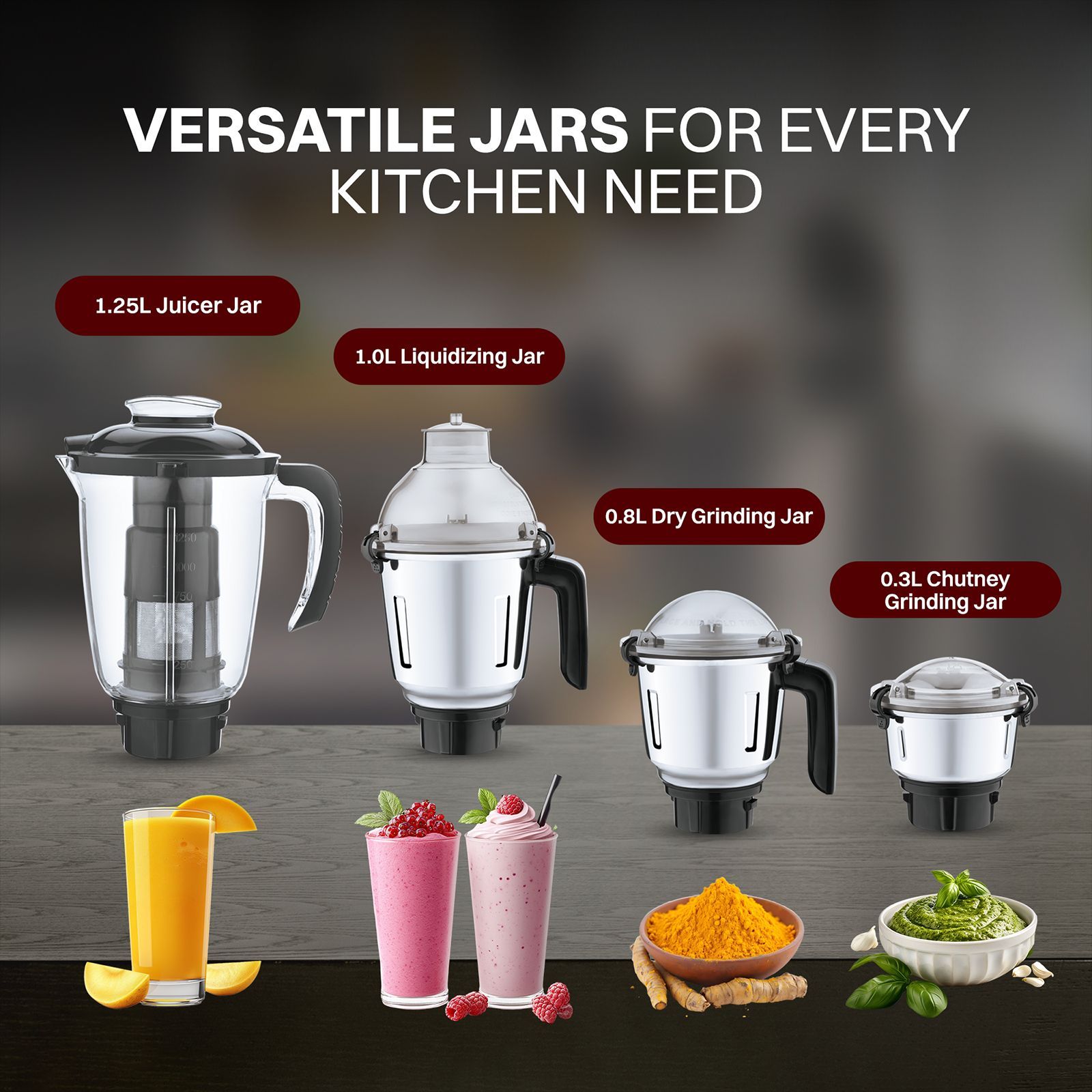 Croma 800 Watt 4 Jars Juicer Mixer Grinder (20000 RPM, Copper Motor, Black & Silver)_11