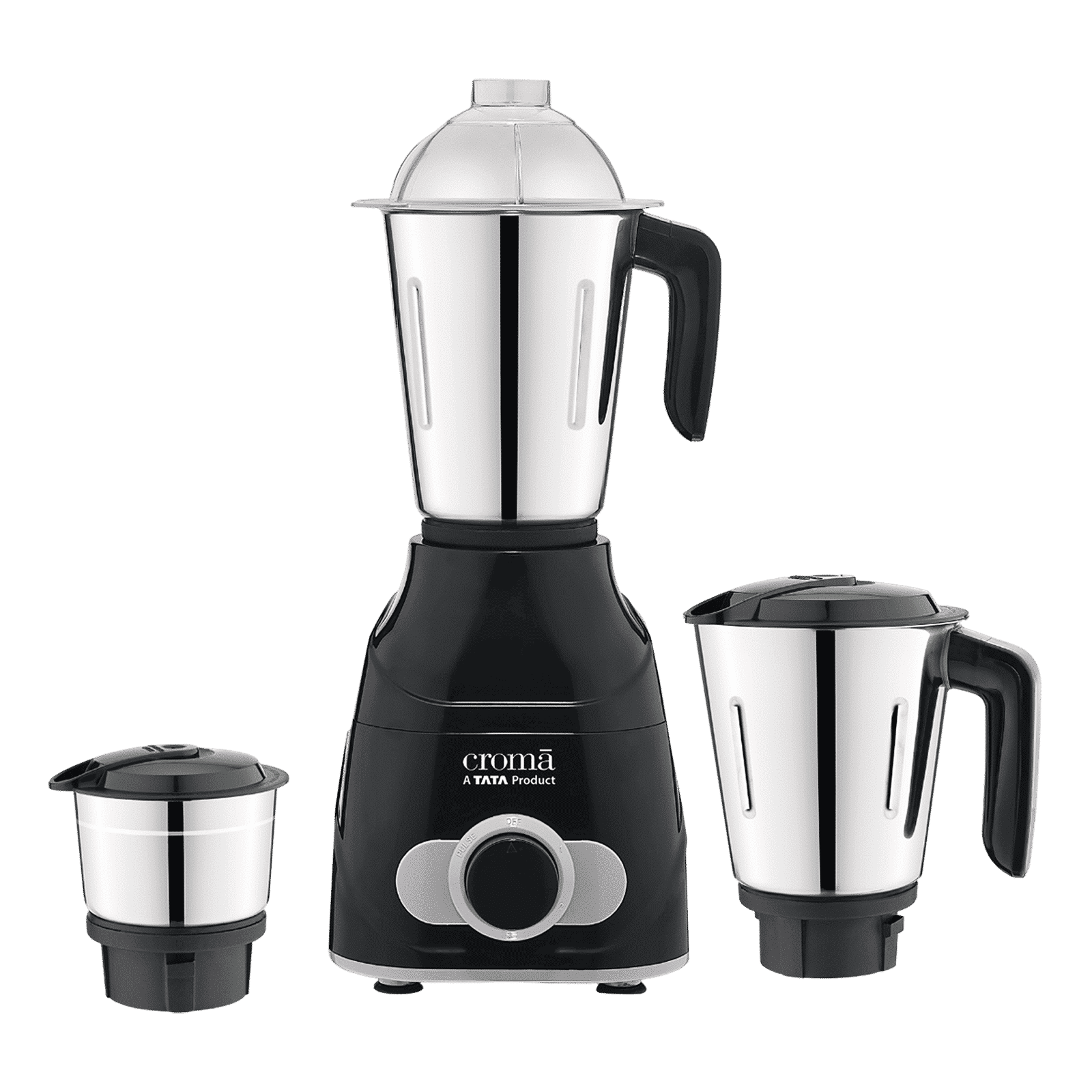Croma 750 Watt 3 Jars Mixer Grinder (Easy Cleaning, Black)_1