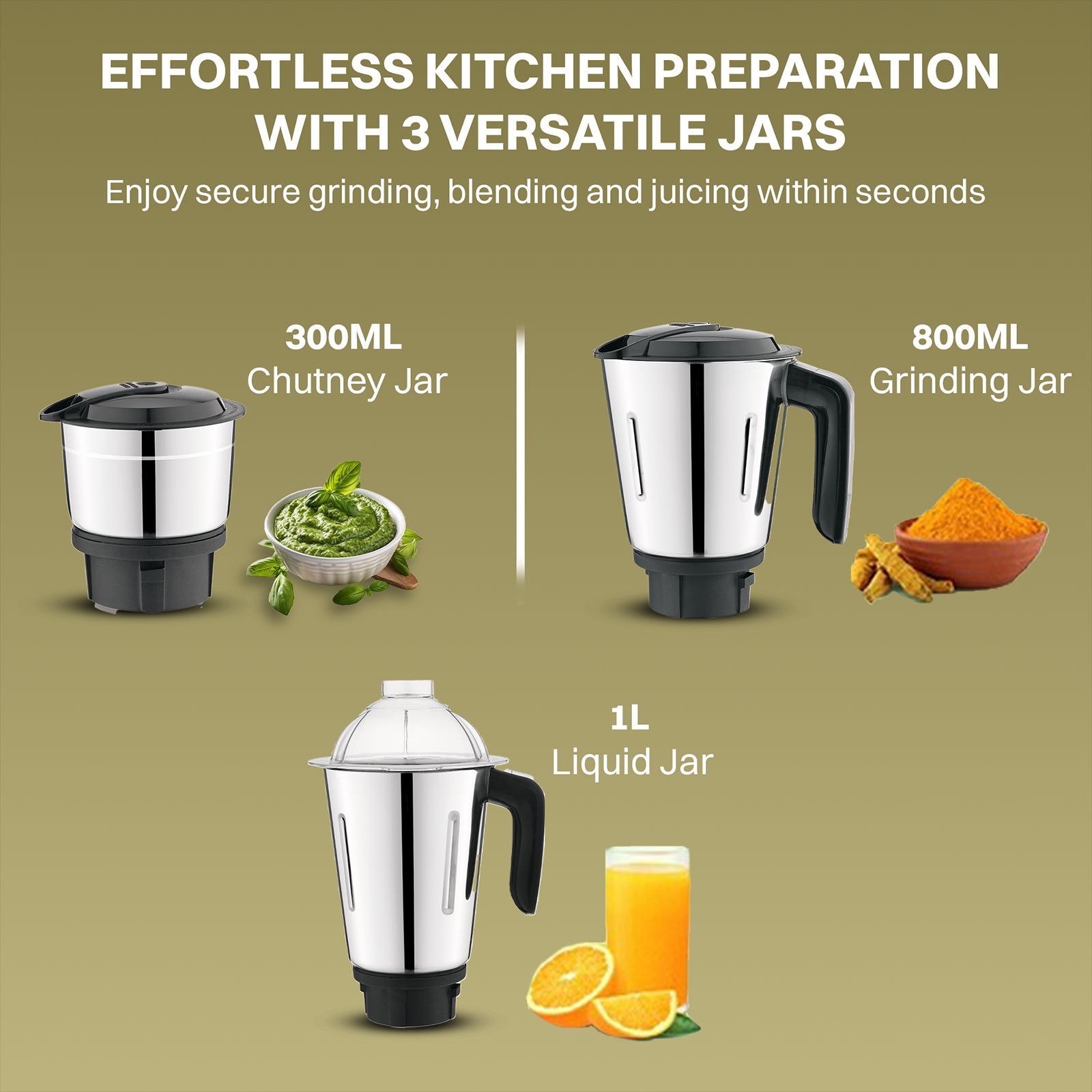 Croma 750 Watt 3 Jars Mixer Grinder (Easy Cleaning, Black)_8