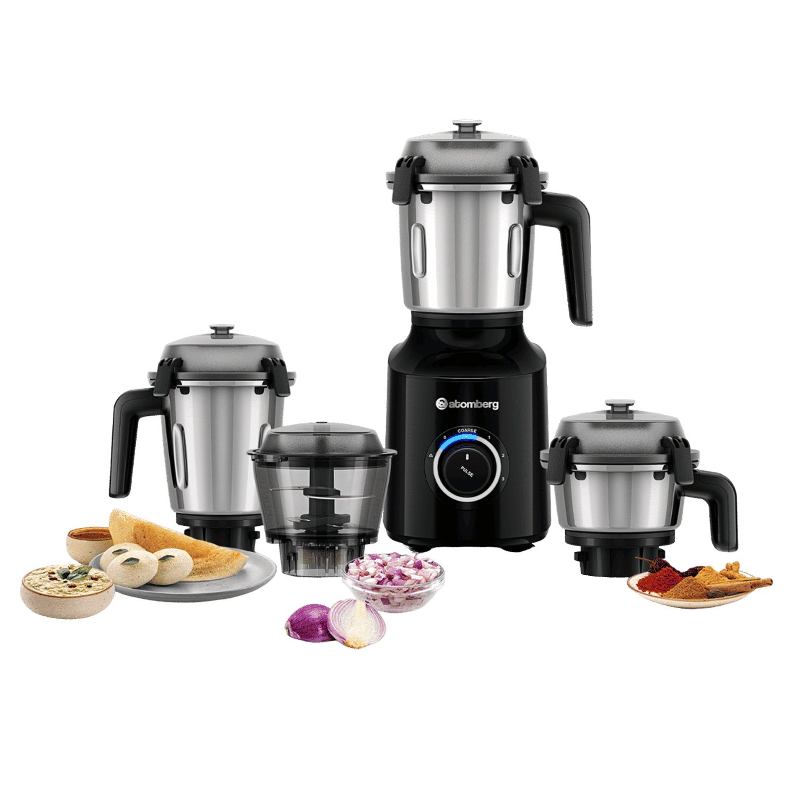 Atomberg Zenova 550 Watt 4 Jars Mixer Grinder (18000 RPM, Hands Free Operation, Black)_1