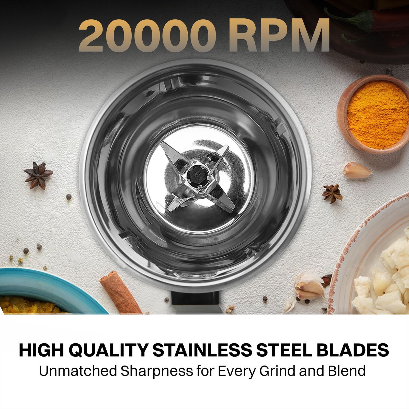 Croma 1000 Watt 4 Jars Juicer Mixer Grinder (20000 RPM, Copper Motor, Black & Silver)_10