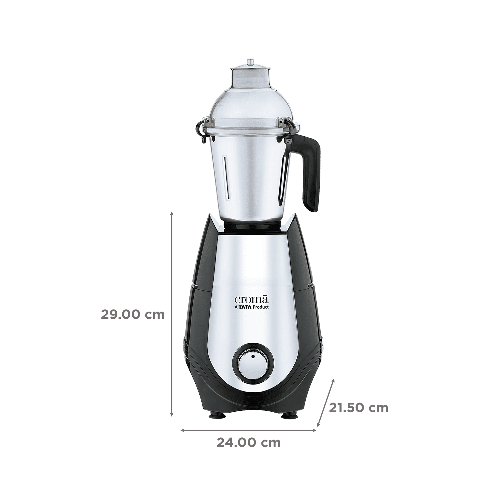 Croma 1000 Watt 4 Jars Juicer Mixer Grinder (20000 RPM, Copper Motor, Black & Silver)_2