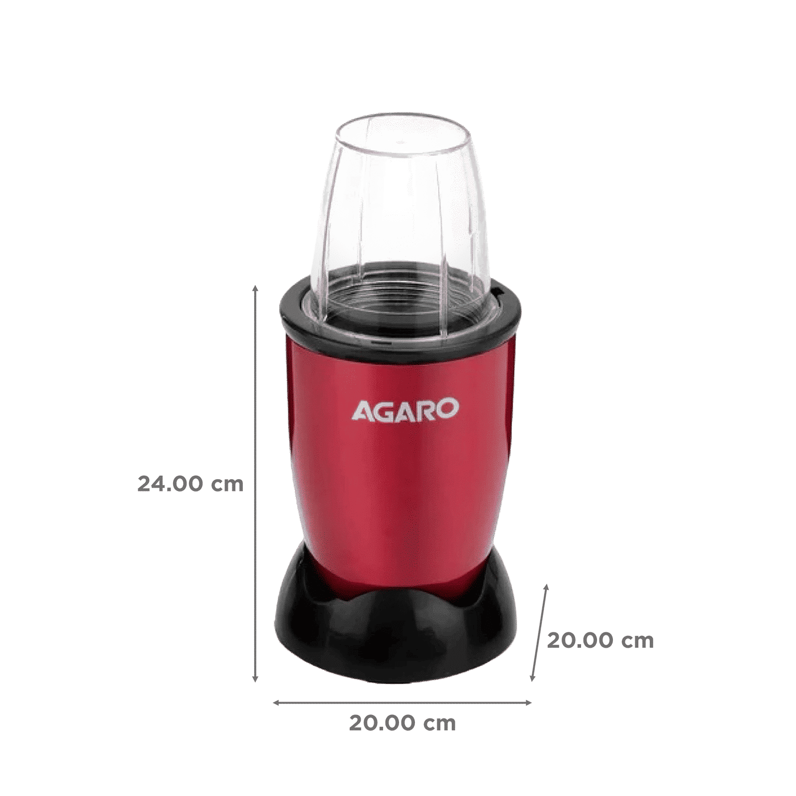 AGARO Regal 400 Watt 3 Jars Mixer Grinder, Juicer Blender (Safety Interlock Mechanism, Red)_2