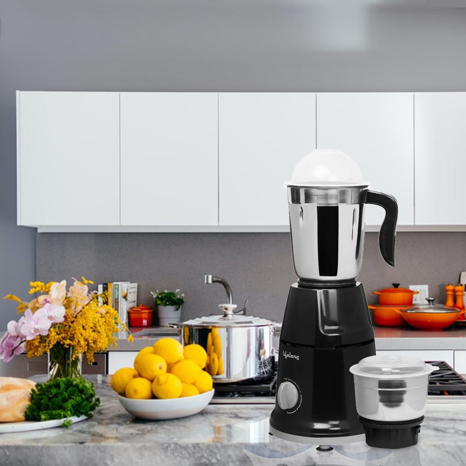 Lifelong LLMG93 500 Watt 2 Jars Mixer Grinder (Powerful Motor, Black)_6