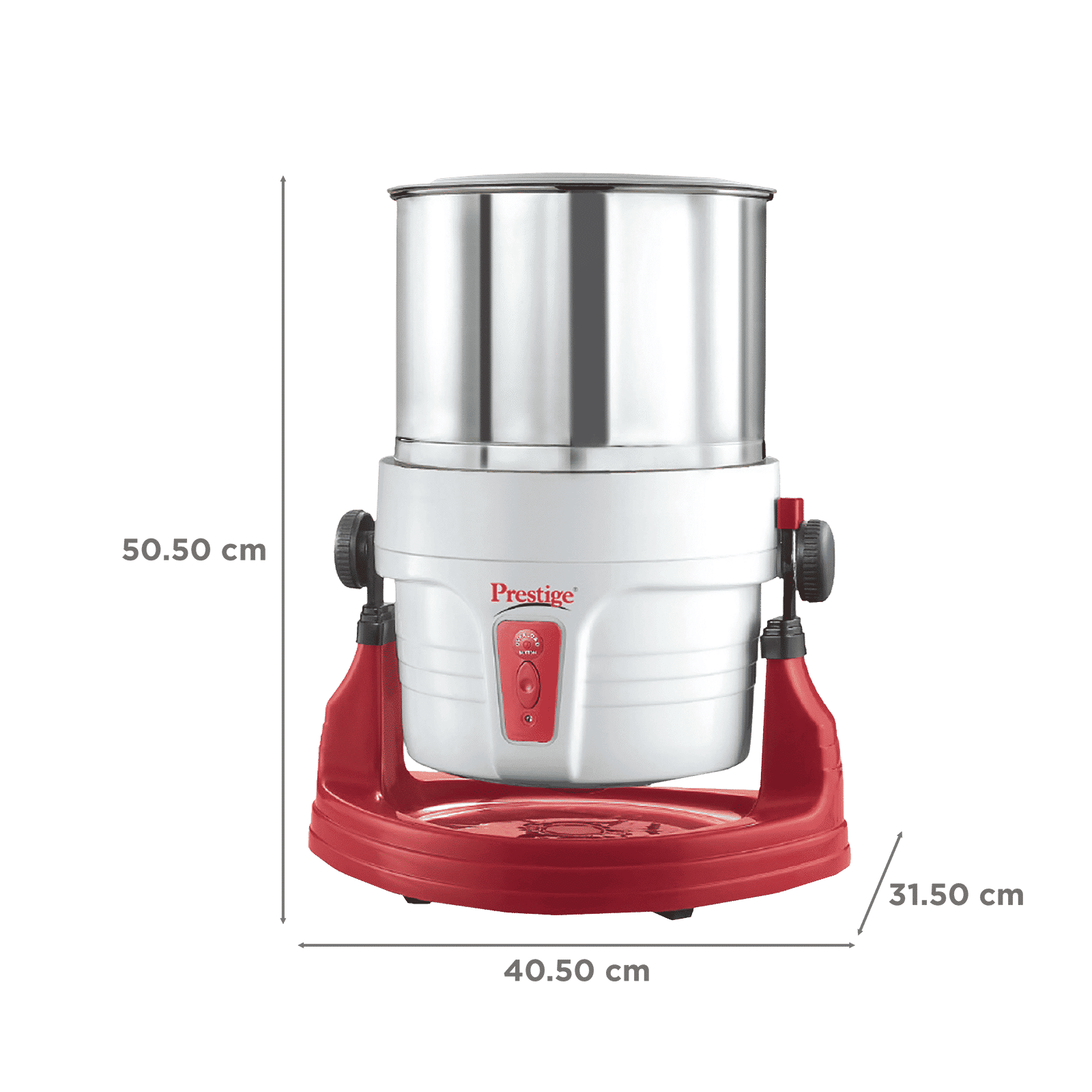 Prestige PWG 01 2 Litres Wet Grinder with Coconut Scrapper & Atta Kneader (Tilting Drum, White and Red)_2