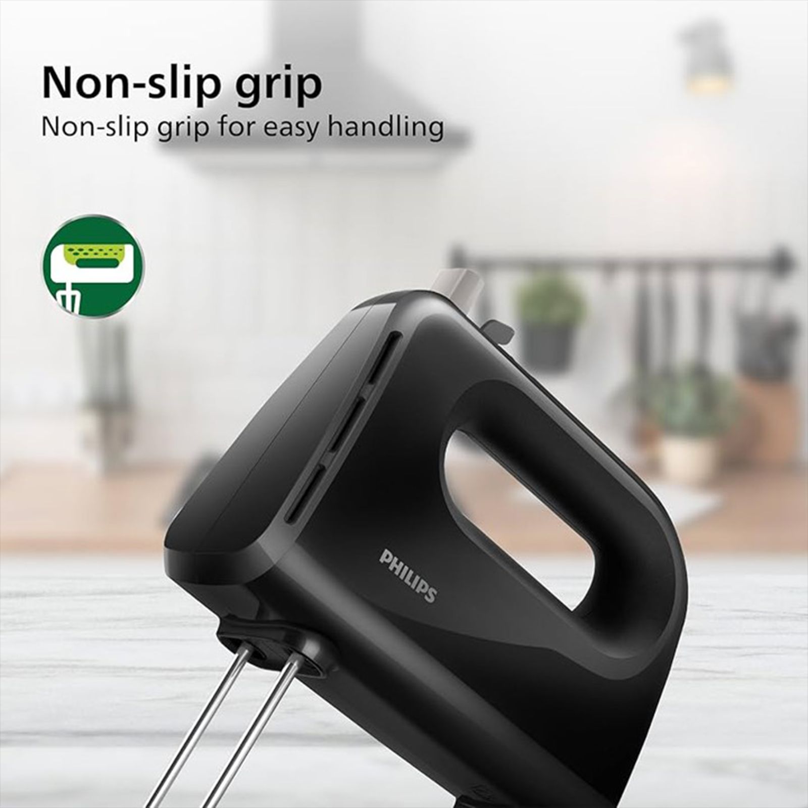 Philips 300 Watt 5 Speed Hand Blender with 2 Attachments (Non-slip Grip, Black) Philips 300 Watt 5 Speed Hand Blender with 2 Attachments (Non-slip Grip, Black)_5