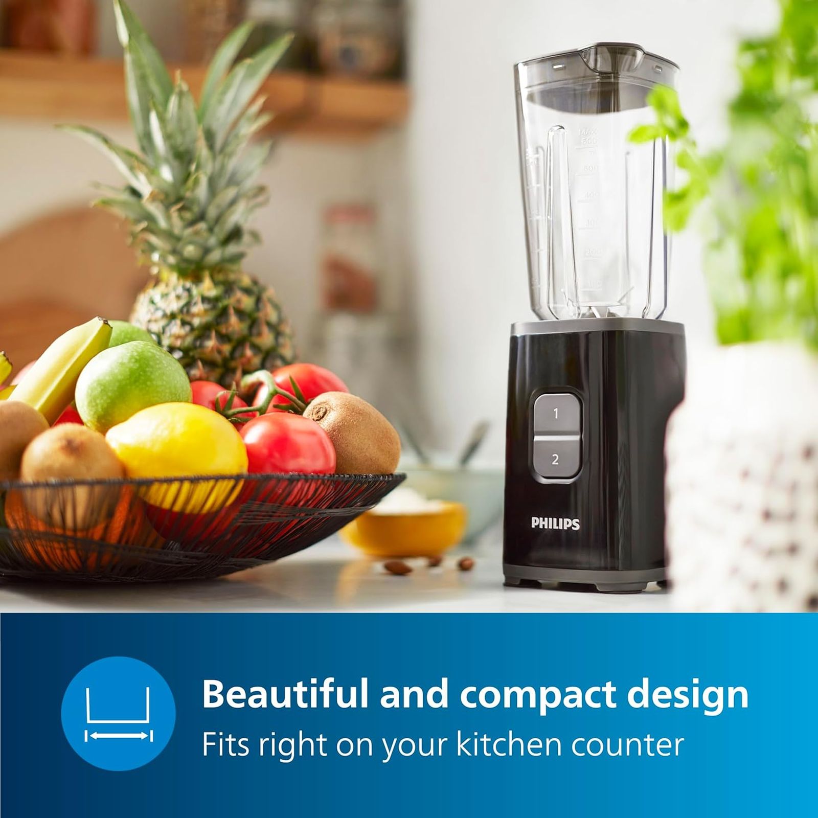 PHILIPS 350 Watt 3 Jars Blender (Heat Resistant Glass Container, Black)_6