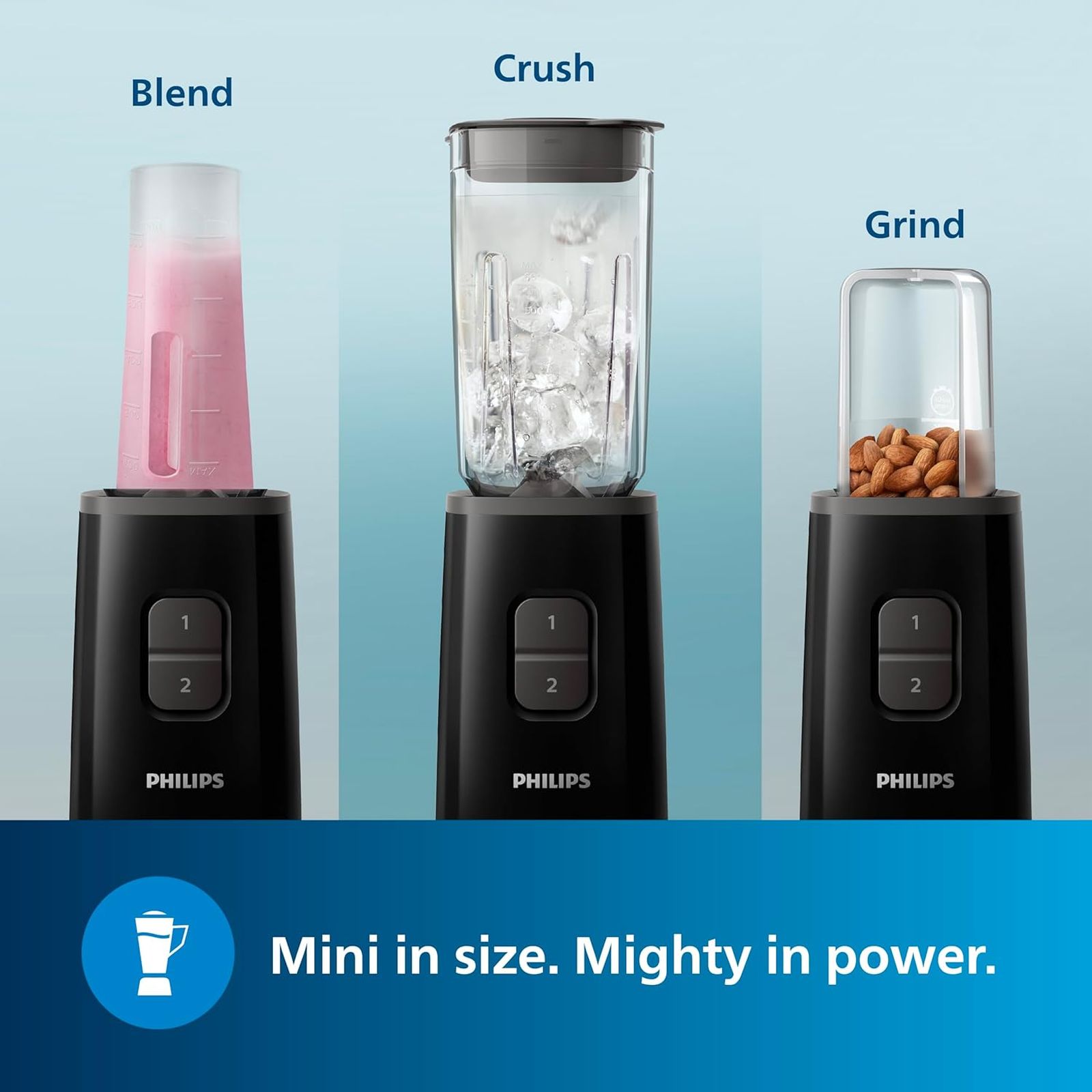 PHILIPS 350 Watt 3 Jars Blender (Heat Resistant Glass Container, Black)_9
