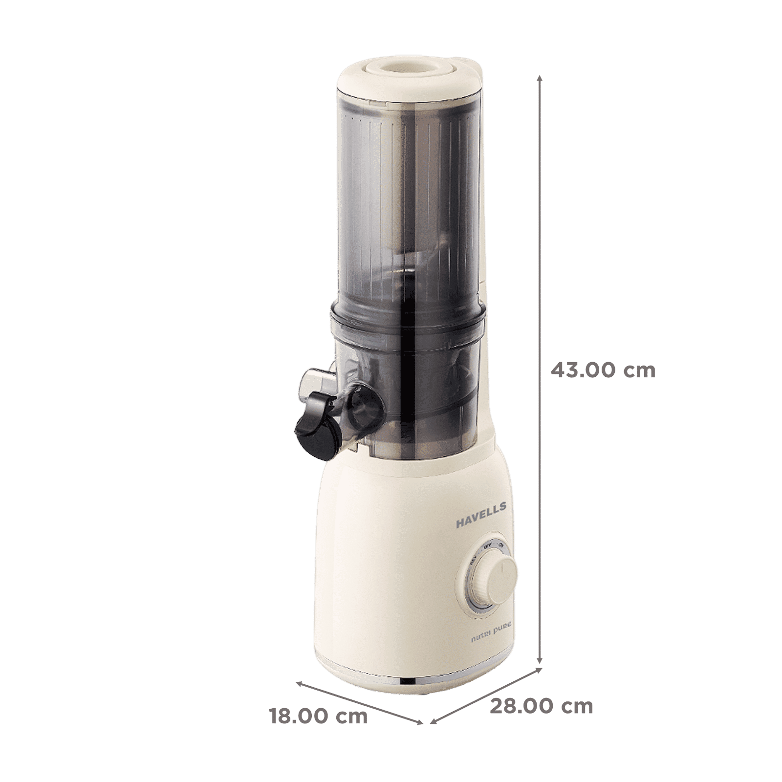 HAVELLS Nutri Pure 105 Watt Slow Juicer (Mesh Free Filter, White) HAVELLS Nutri Pure 105 Watt Slow Juicer (Mesh Free Filter, White)_2