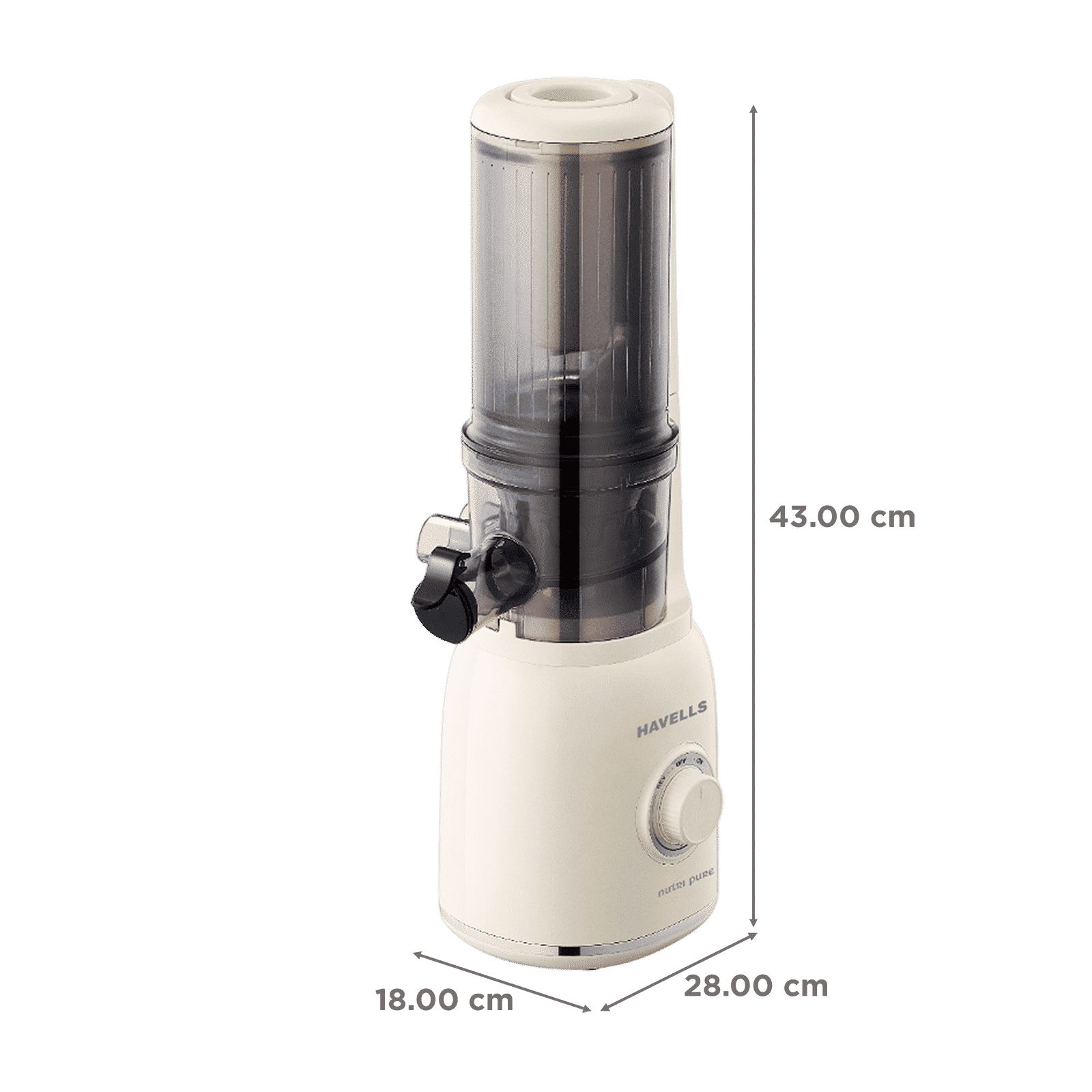 HAVELLS Nutri Pure 105 Watt Slow Juicer (Mesh Free Filter, White)_2