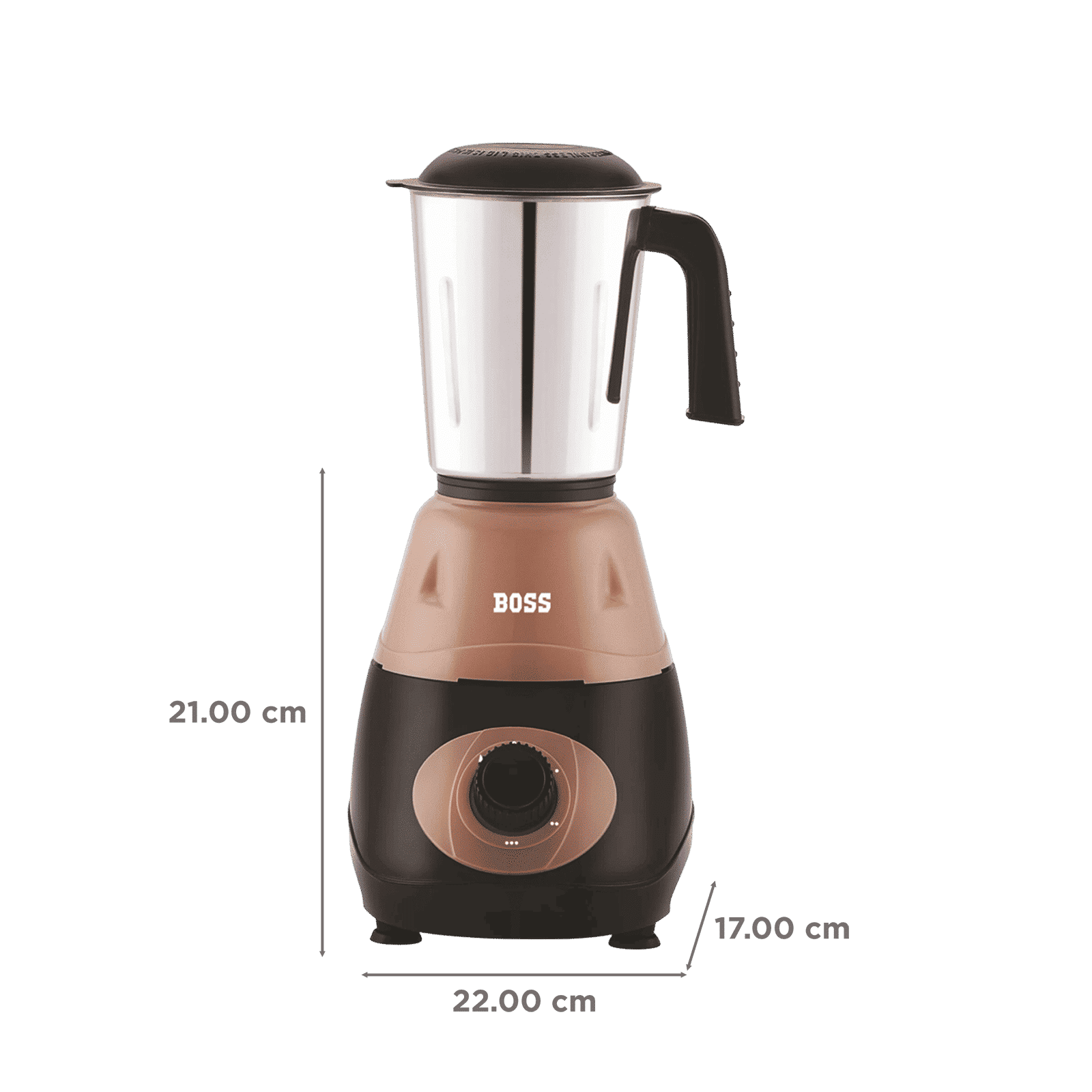 BOSS Bravo B274 500 Watt 3 Jars Mixer Grinder (20000 RPM, Auto Switch Off, Beige)_2