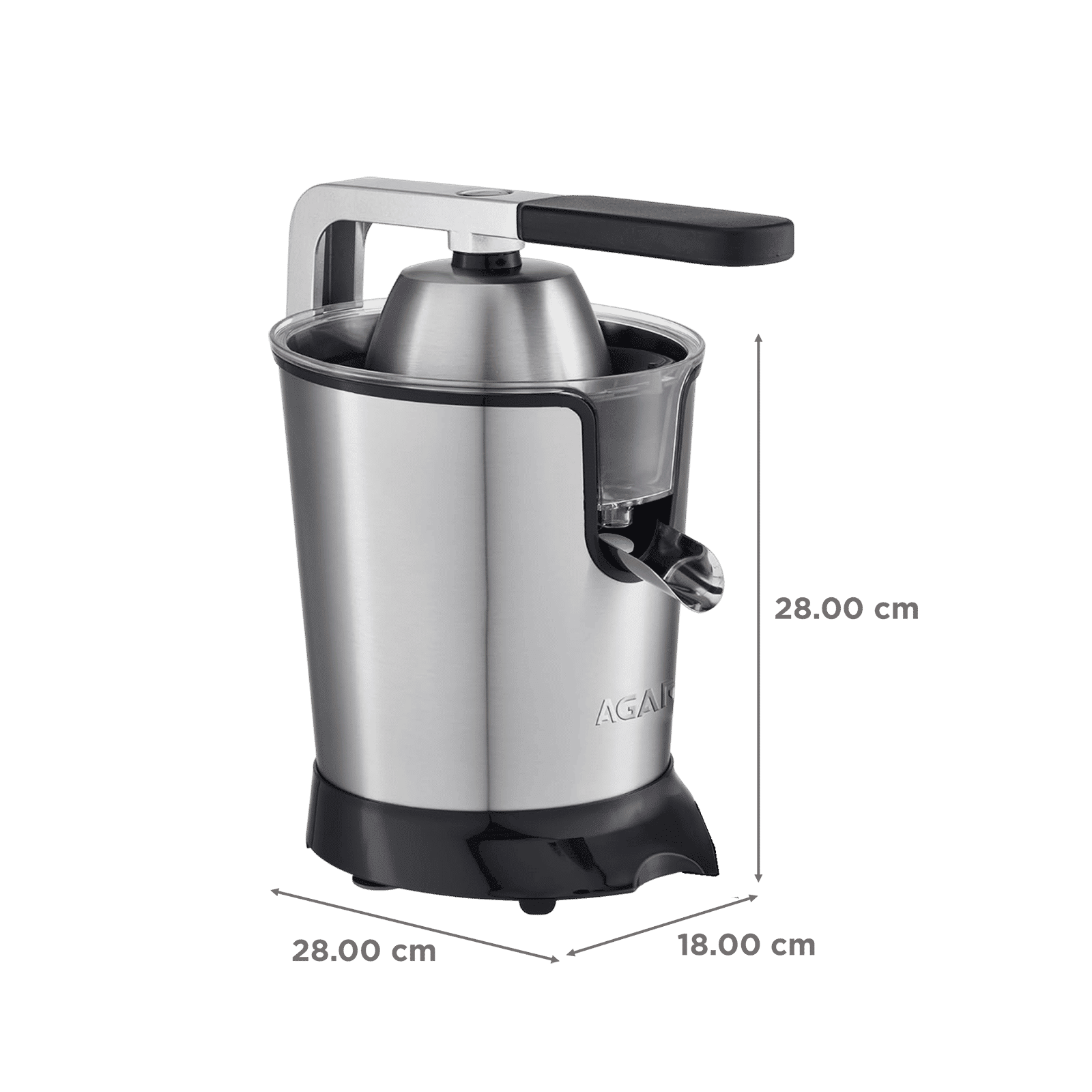 AGARO Regency 350 Watt 1 Jar Electric Citrus Juicer (Stainless Steel Body, Silver and Black)_2