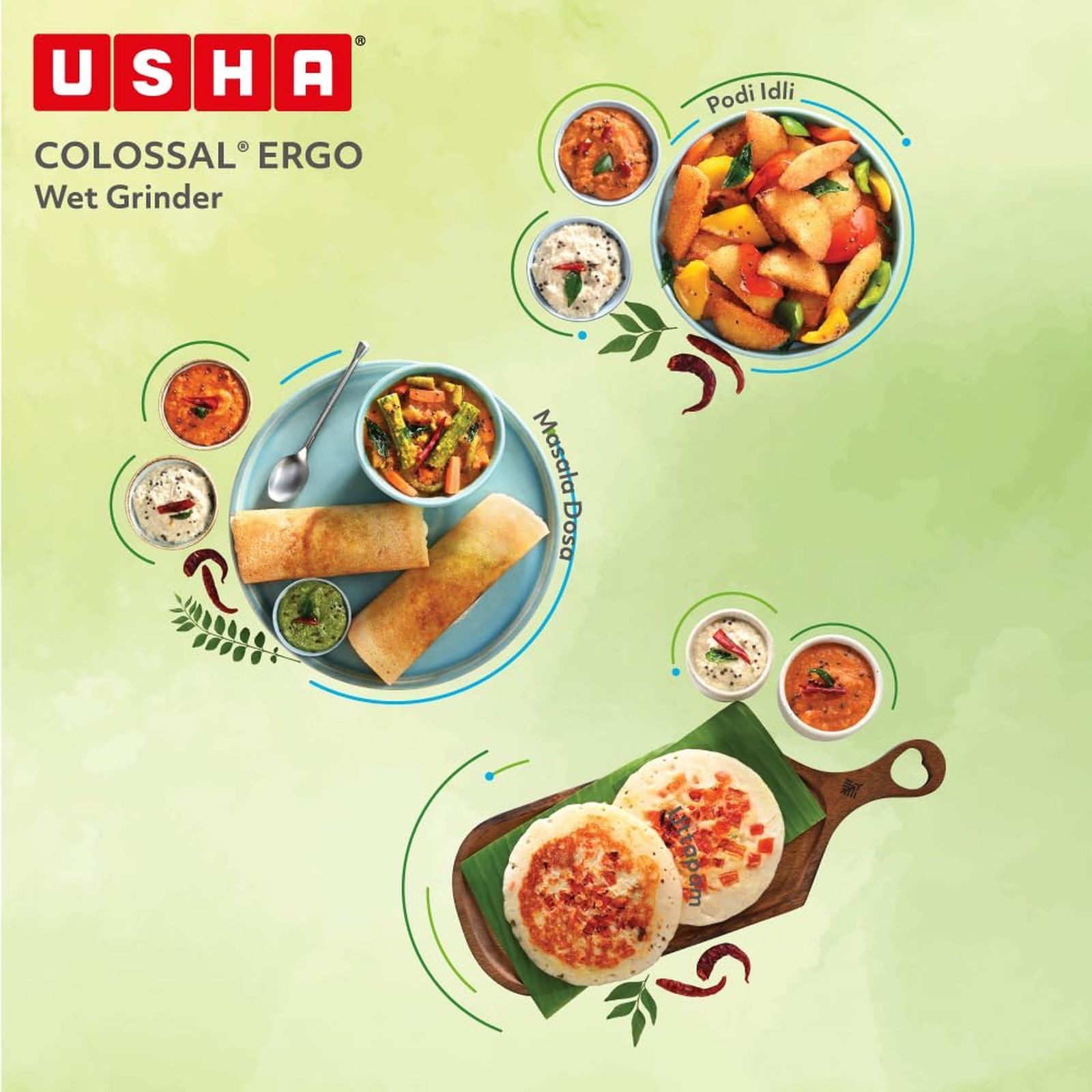 USHA Colossal Ergo 2 Litres 2 Stones Wet Grinder with Coconut Scrapper & Atta Kneader (Stainless Steel Drum, Magenta) USHA Colossal Ergo 2 Litres 2 Stones Wet Grinder with Coconut Scrapper & Atta Kneader (Stainless Steel Drum, Magenta)_6