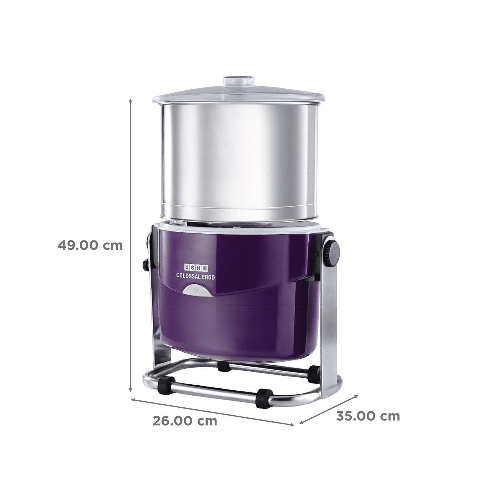 USHA Colossal Ergo 2 Litres 2 Stones Wet Grinder with Coconut Scrapper & Atta Kneader (Stainless Steel Drum, Magenta) USHA Colossal Ergo 2 Litres 2 Stones Wet Grinder with Coconut Scrapper & Atta Kneader (Stainless Steel Drum, Magenta)_2