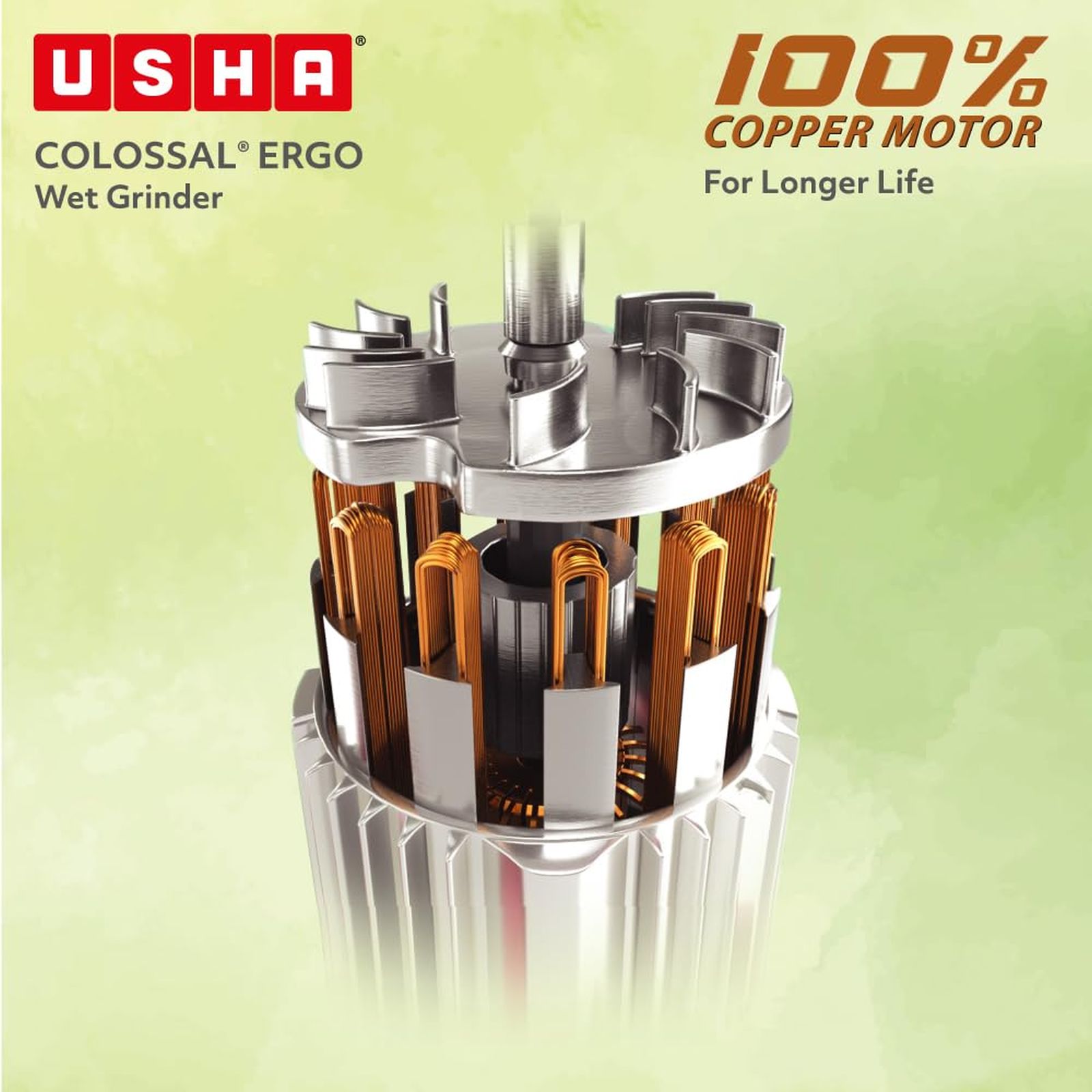 USHA Colossal Ergo 2 Litres 2 Stones Wet Grinder with Coconut Scrapper & Atta Kneader (Stainless Steel Drum, Magenta) USHA Colossal Ergo 2 Litres 2 Stones Wet Grinder with Coconut Scrapper & Atta Kneader (Stainless Steel Drum, Magenta)_3