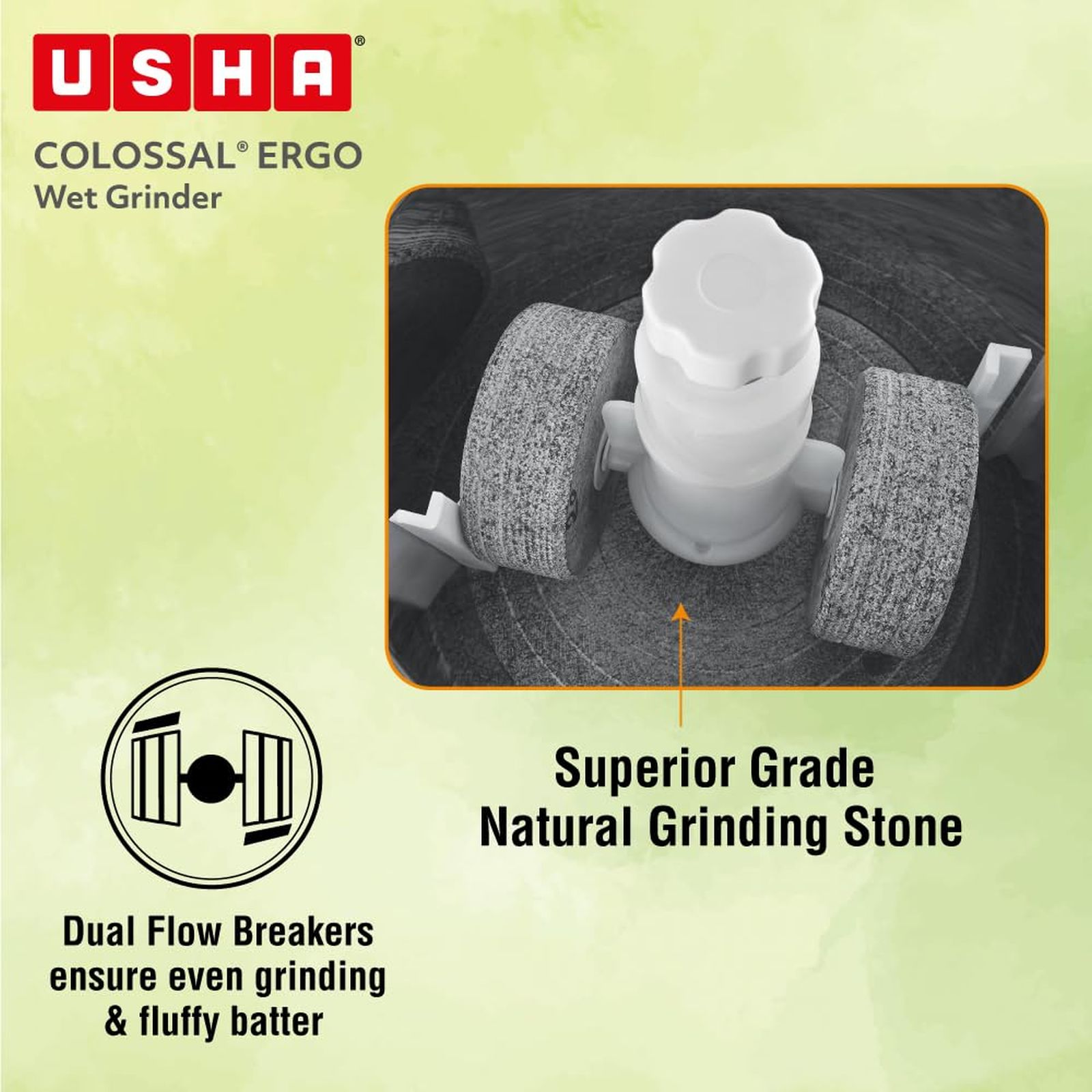 USHA Colossal Ergo 2 Litres 2 Stones Wet Grinder with Coconut Scrapper & Atta Kneader (Stainless Steel Drum, Magenta) USHA Colossal Ergo 2 Litres 2 Stones Wet Grinder with Coconut Scrapper & Atta Kneader (Stainless Steel Drum, Magenta)_4