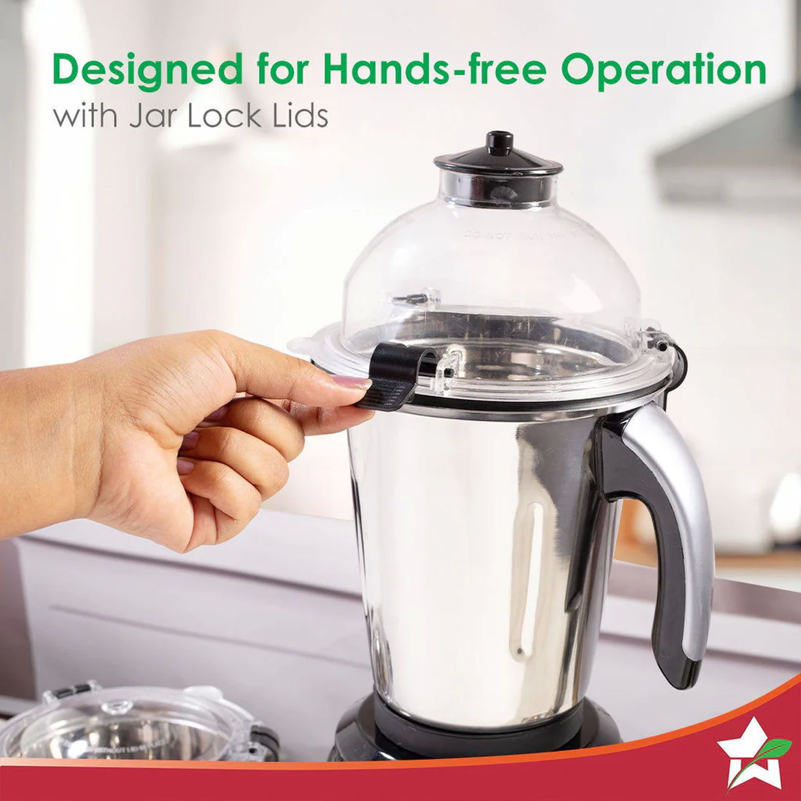 WONDERCHEF Galaxy 1000 Watt 4 Jars Mixer Grinder (18000 RPM, Low Noise, Grey)_6